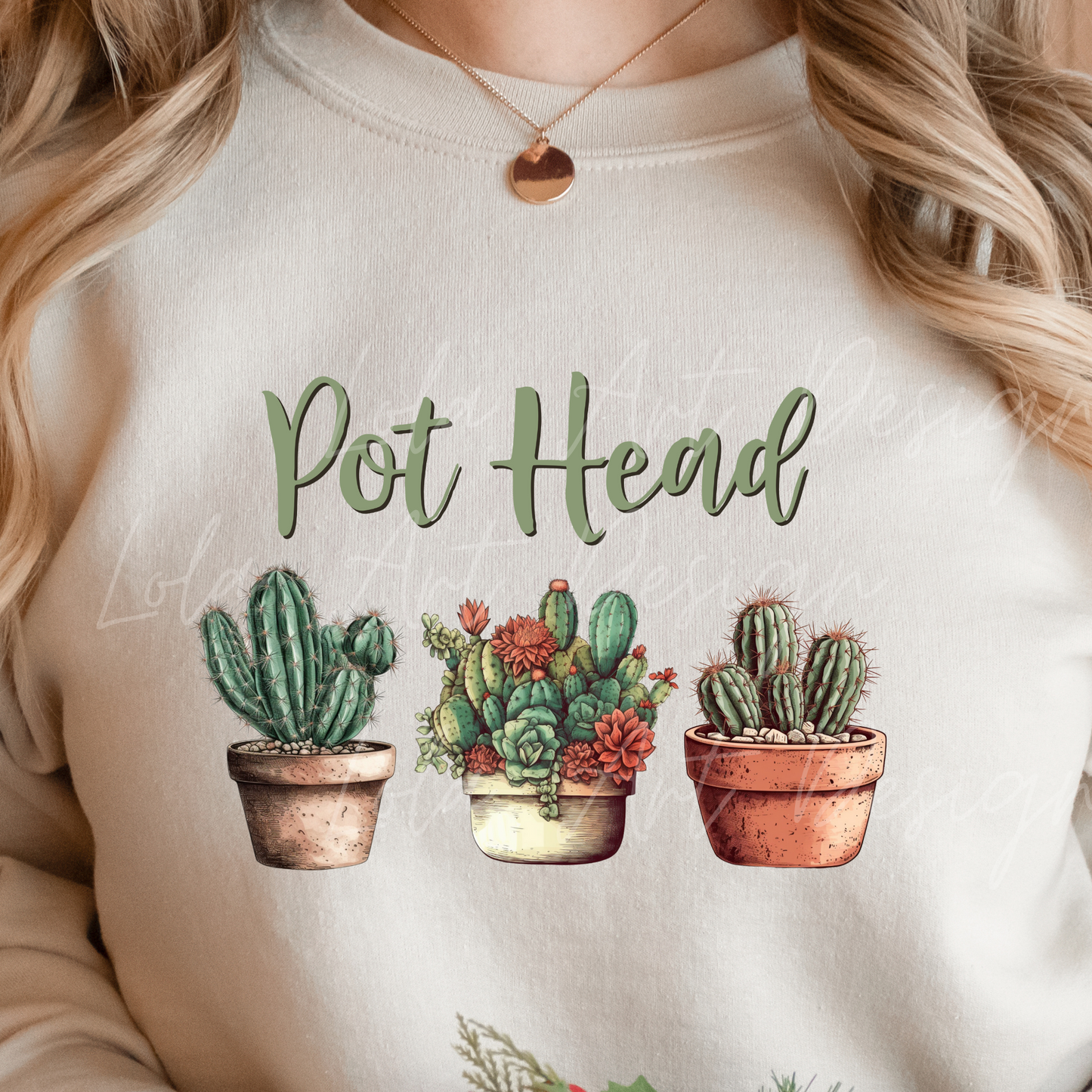 Pot head cactus PNG Sublimation Design For Tshirts