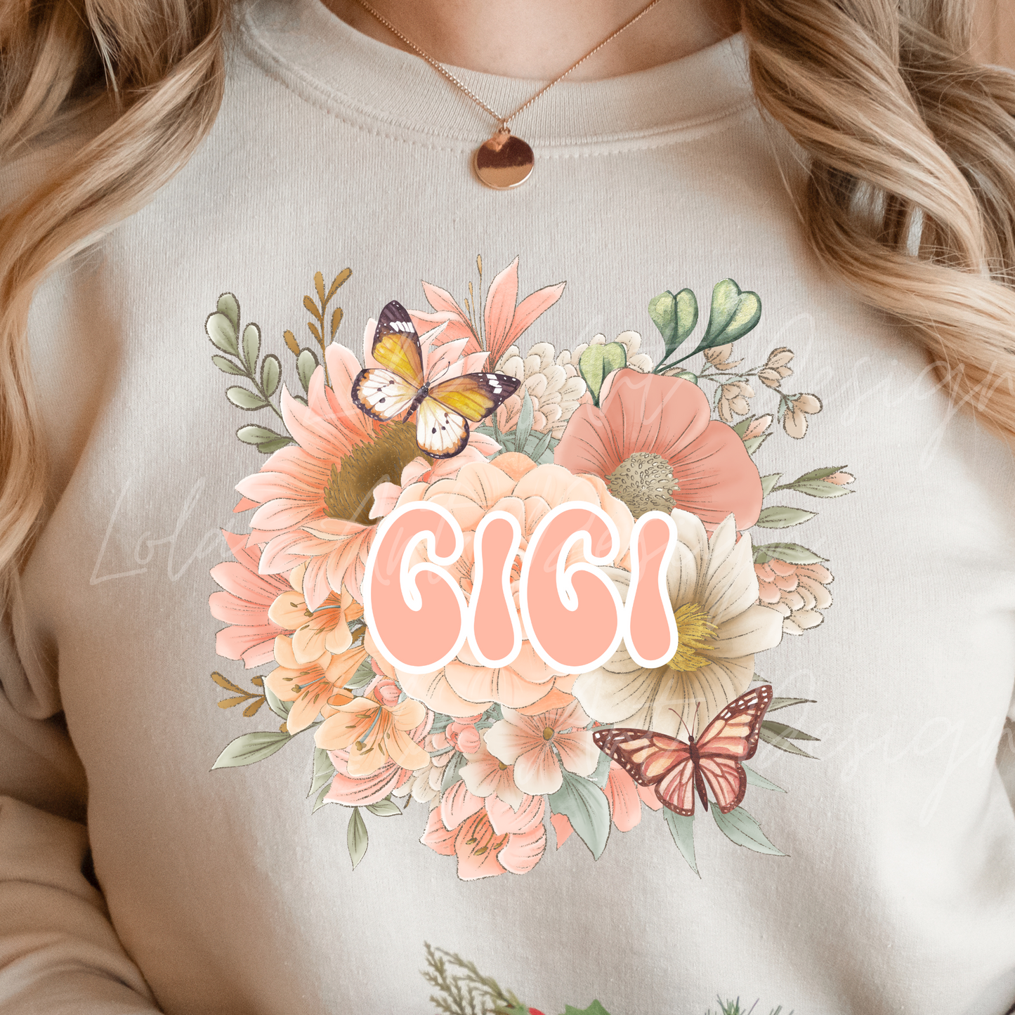 Floral GiGi PNG Sublimation, Floral bouquet Grandma sublimation png, digital download