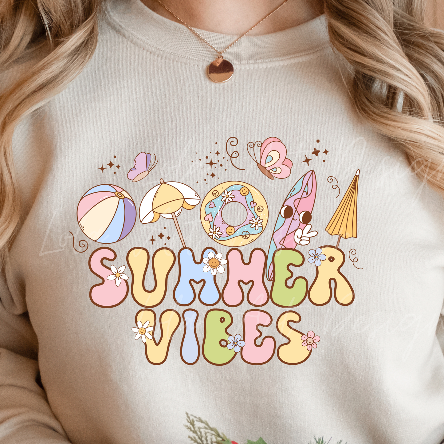 Summer Vibes PNG file for sublimation, Retro Groovy Pastel Summer Sublimation Png Download