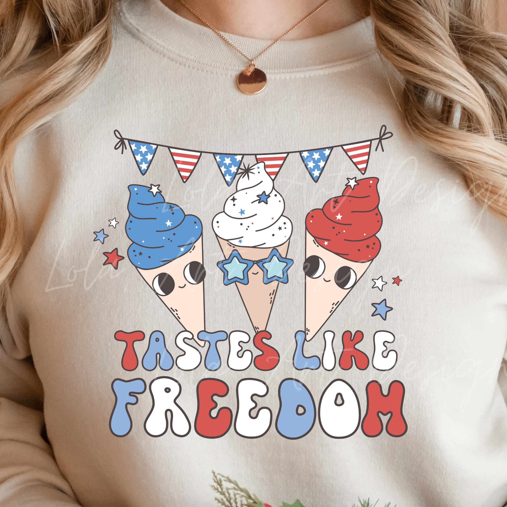 Tastes Like Freedom PNG, 4th Of July PNG Sublimation, Patriotic Ice Cream USA Shirt Design Png