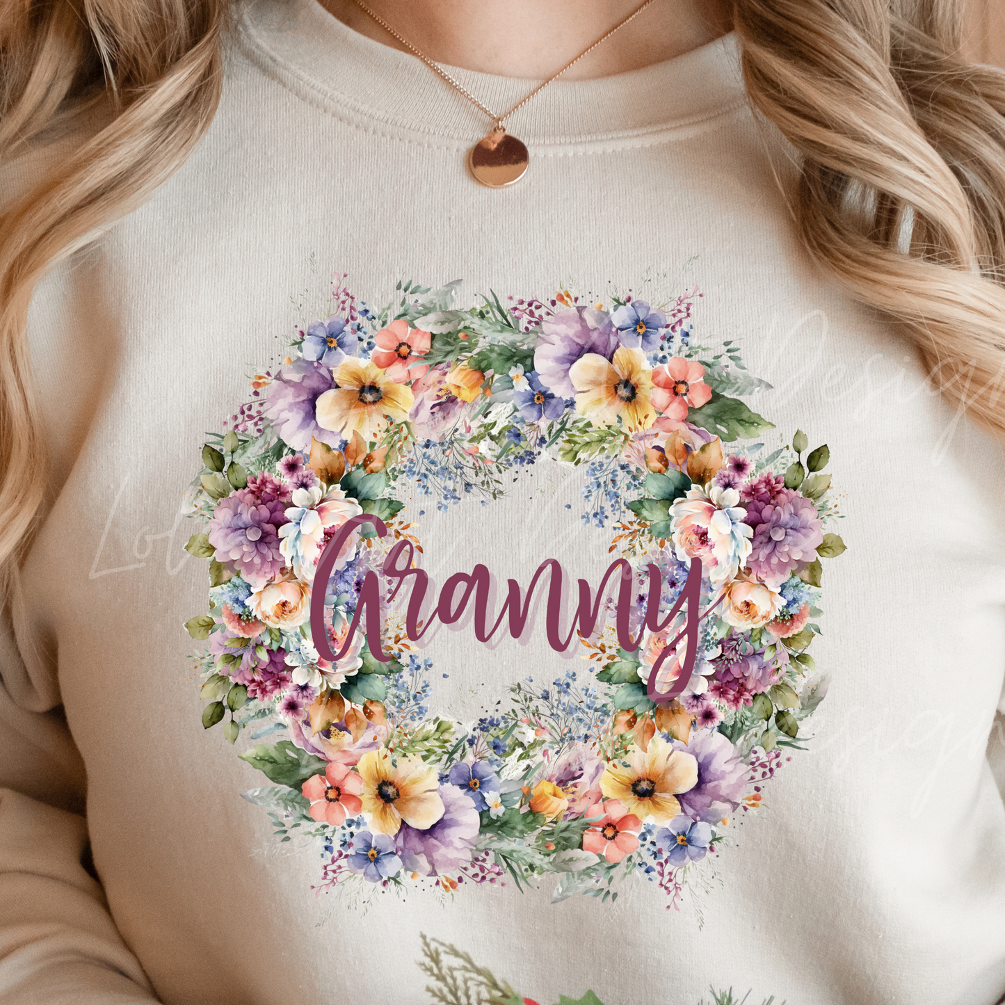 Floral Granny Wreath PNG Sublimation Design, Floral Granny Shirt Design Png , Spring Granny Flower png, Summer Grandma Png