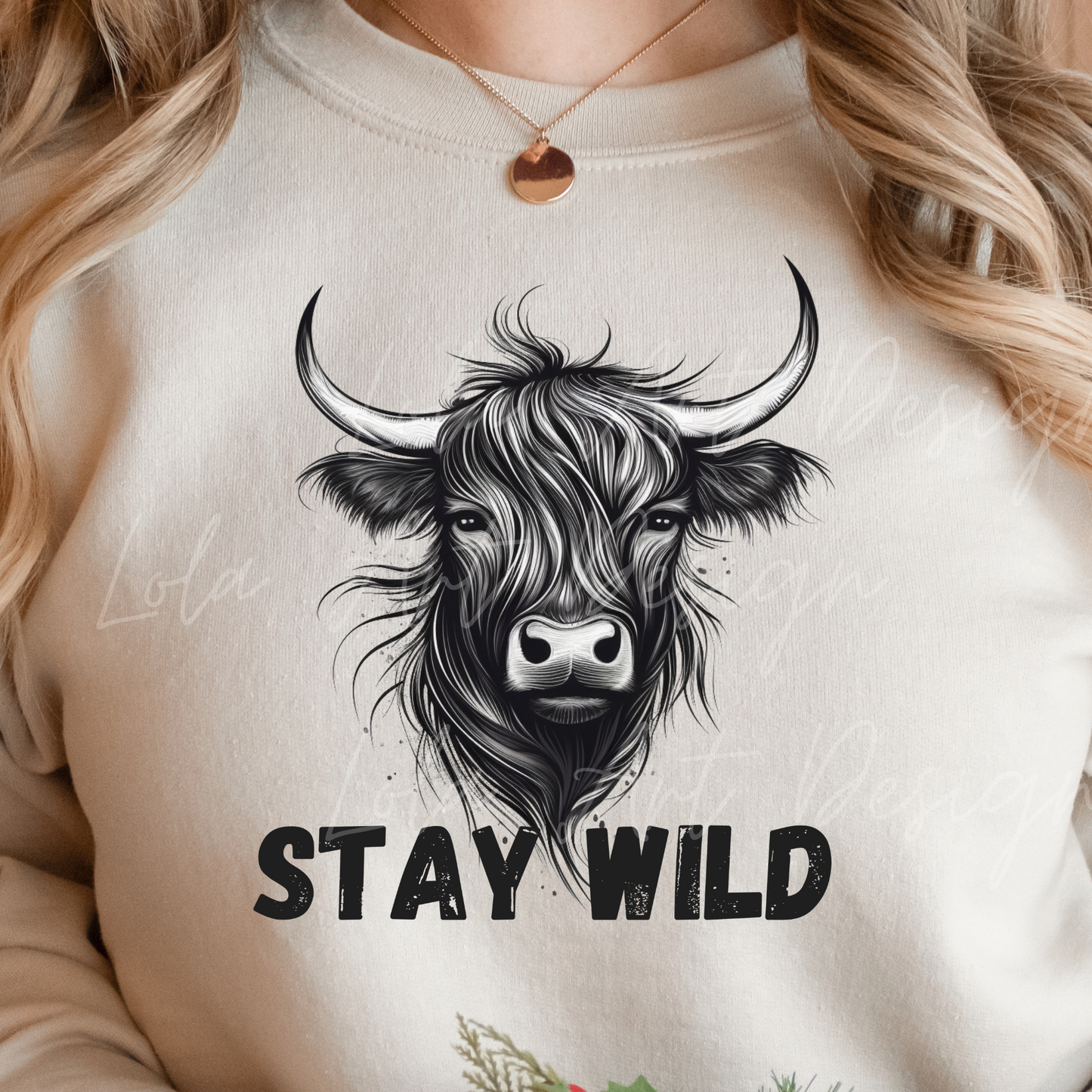 Stay Wild Highland Cow PNG Sublimation Design, Transparent Background Black Highland Cow Png For Sublimation