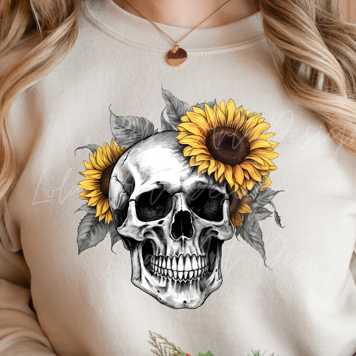 Sunflower Skull PNG Sublimation Design, Skull With Sunflowers PNG, Floral Skull Sublimation design download,Skull T-shirt design, Skull Png