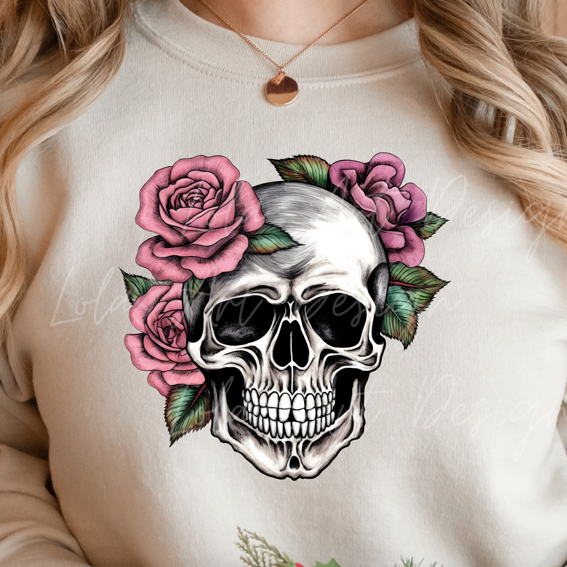 Pink Roses Skull PNG Sublimation Design, Skull With Roses PNG, Floral Skull Sublimation design download,Skull T-shirt design, Skull Png