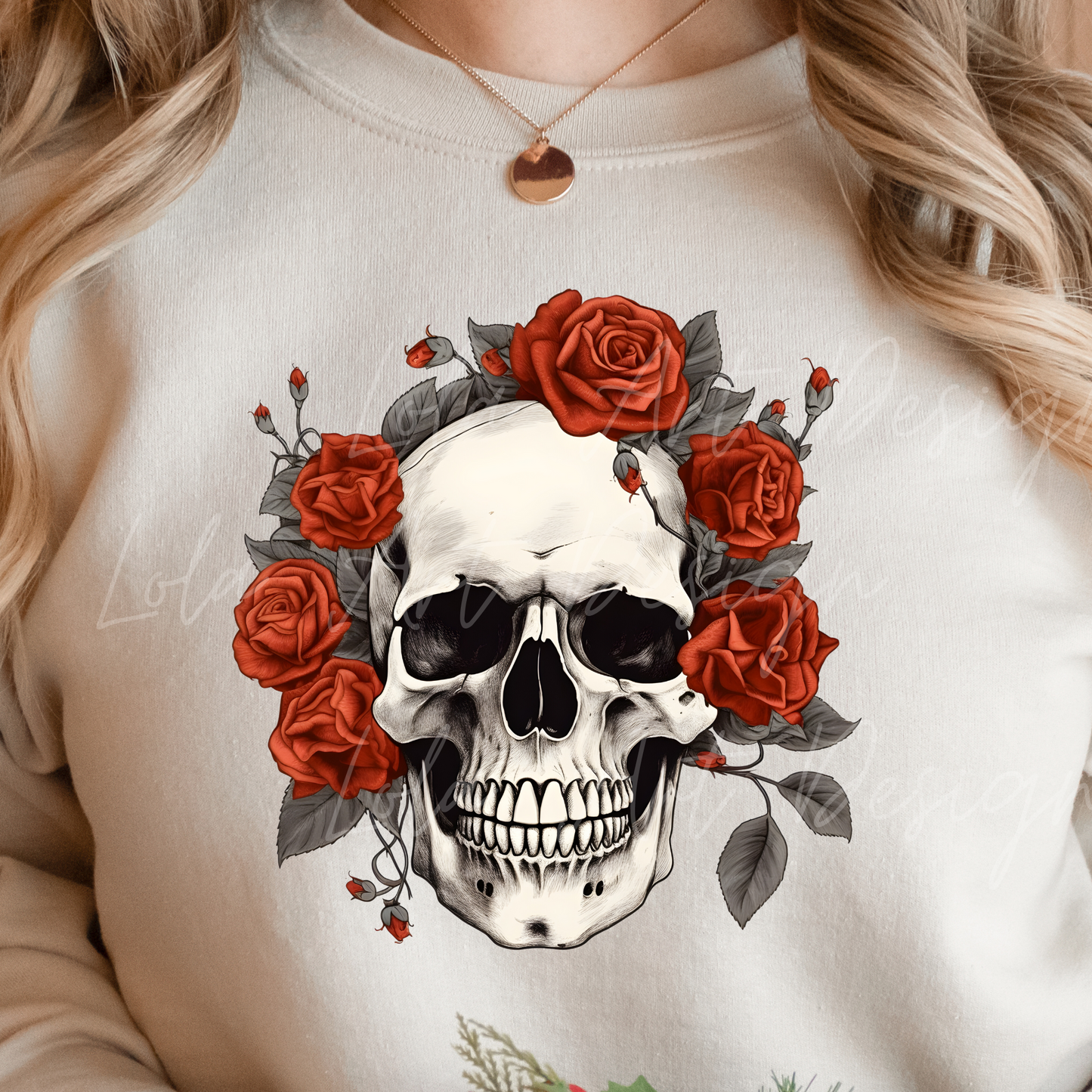 Red Roses Skull PNG Sublimation Design, Skull With Roses PNG, Floral Skull Sublimation design download,Skull T-shirt design, Skull Png