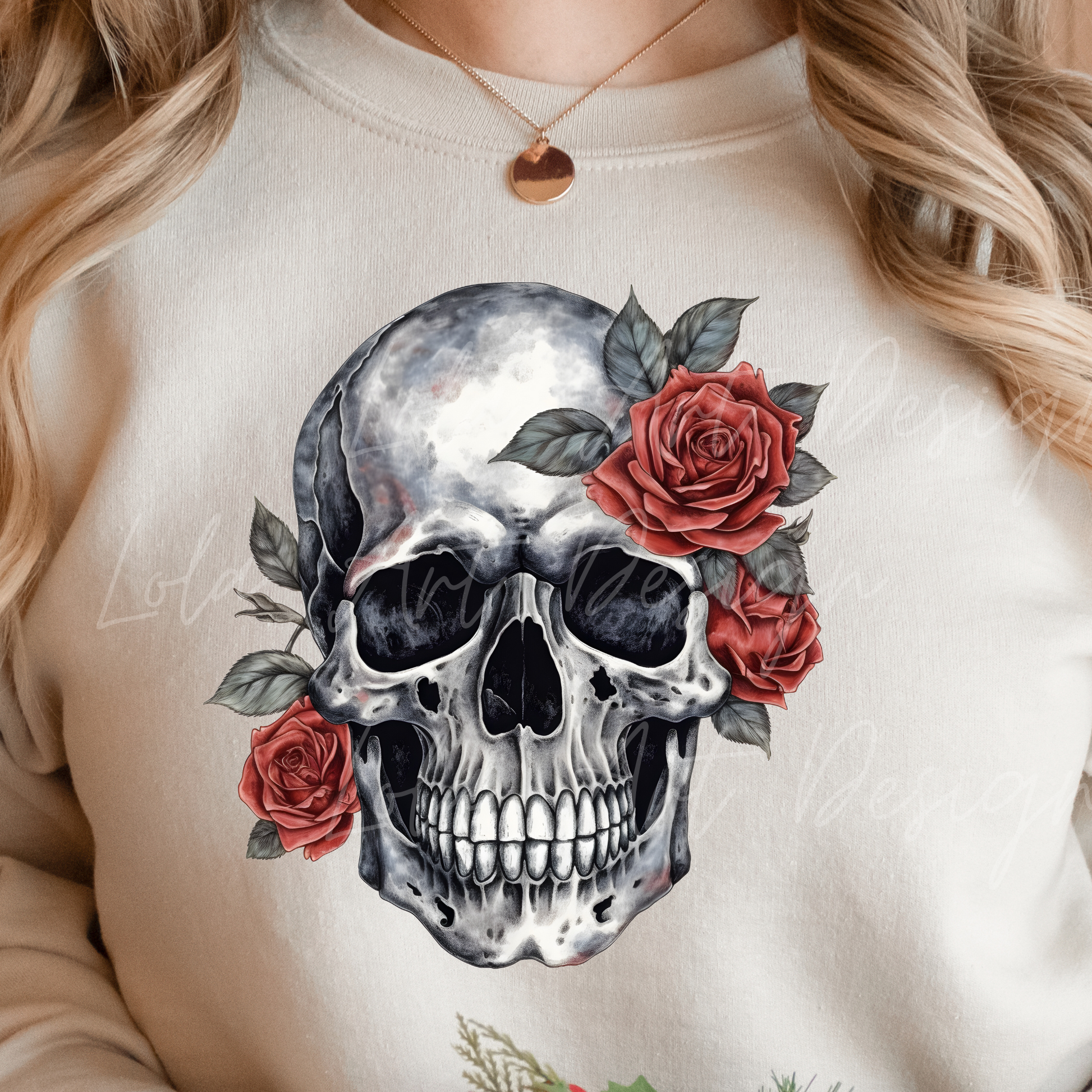 Red Roses Skull PNG Sublimation Design, Skull With Roses PNG, Floral Skull Sublimation design download,Skull T-shirt design, Skull Png