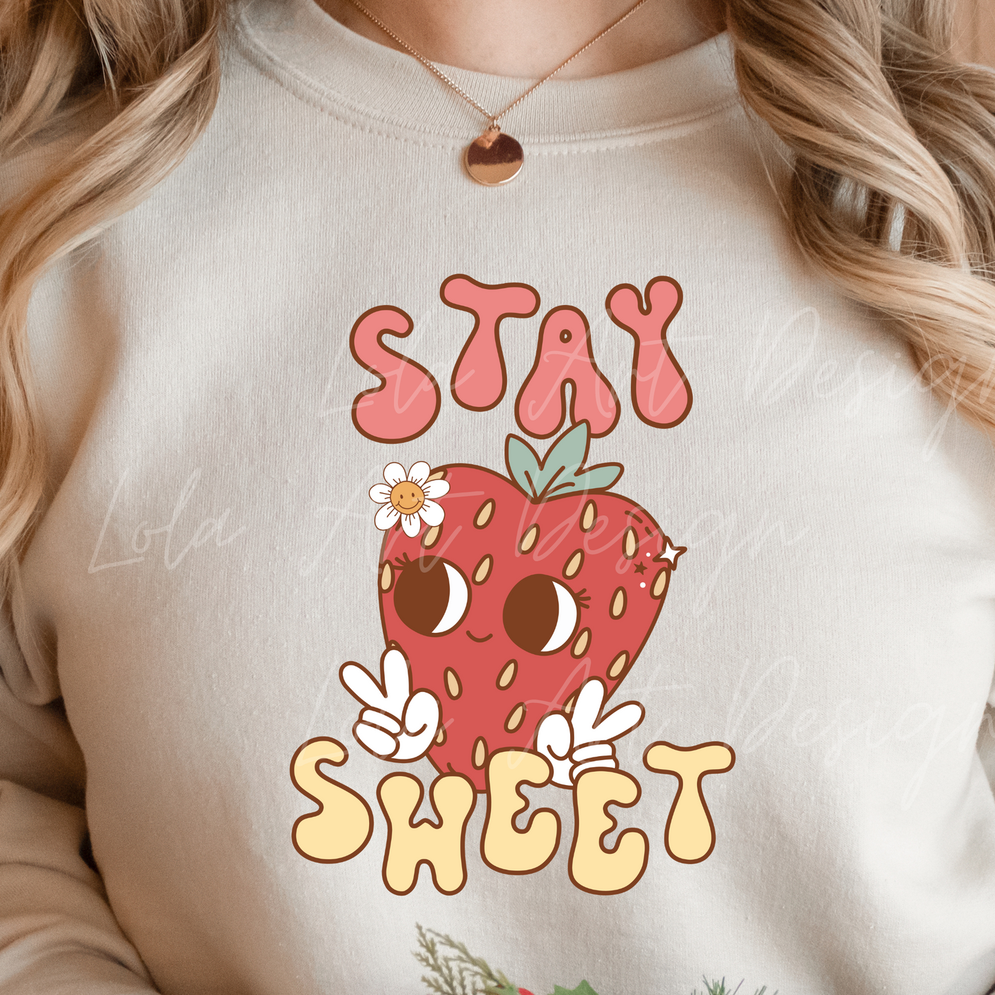 Funny Strawberry PNG file for Sublimation Design, Stay Sweet Retro Groovy png