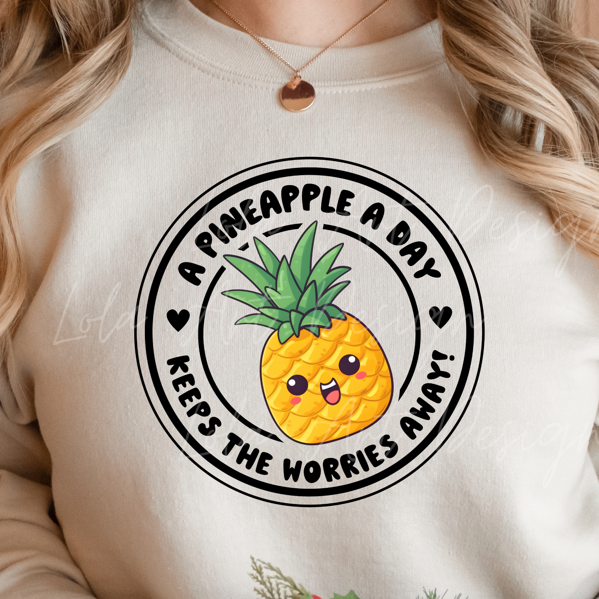 Funny Pineapple PNG file for sublimation and printing, Pineapple Png, A Pineapple A Day Keeps The Worries Away, Sarcastic Sublimation Design