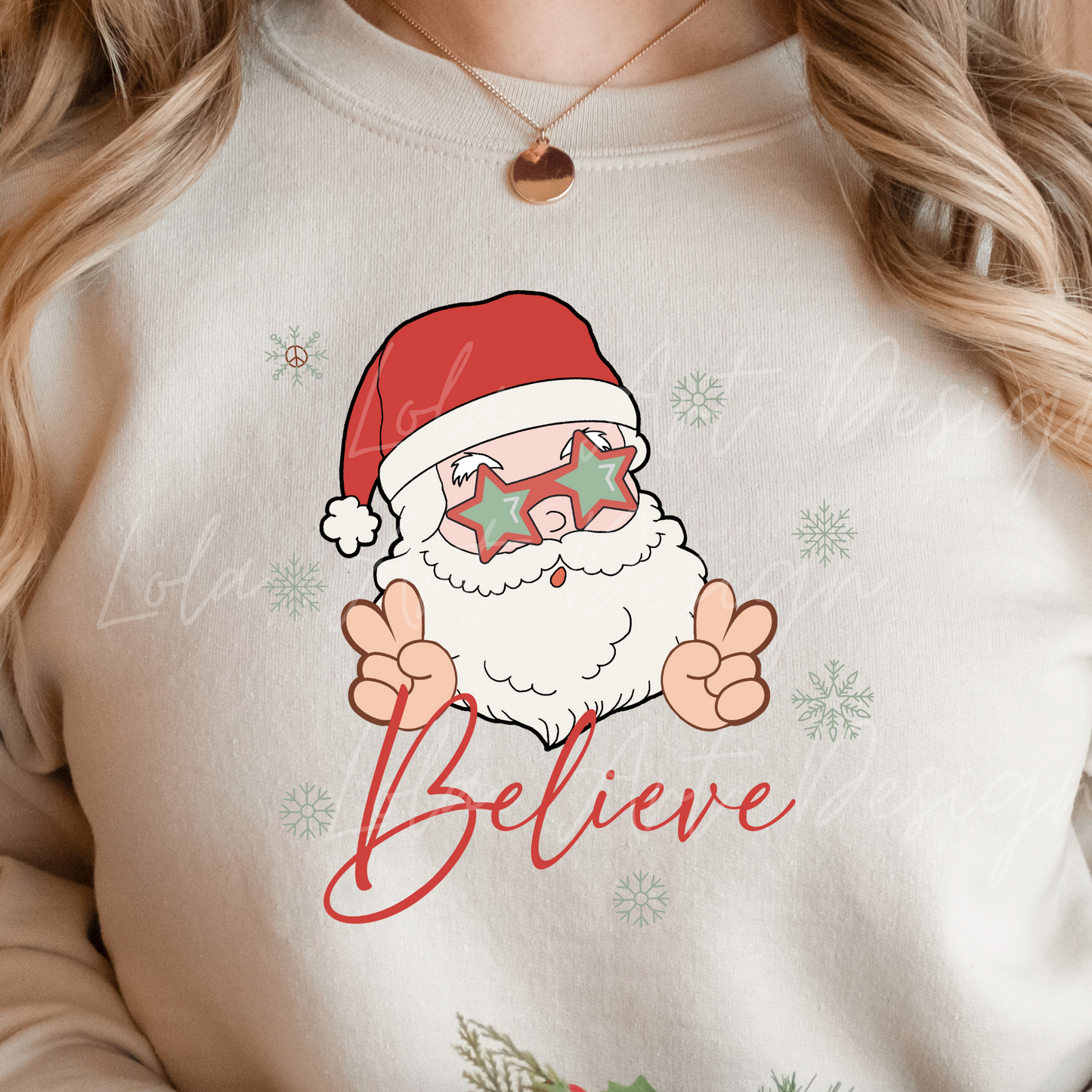 Retro Grunge Hippie Santa Believe Christmas Png Sublimation Design, Santa Claus Christmas Png, Digital Download