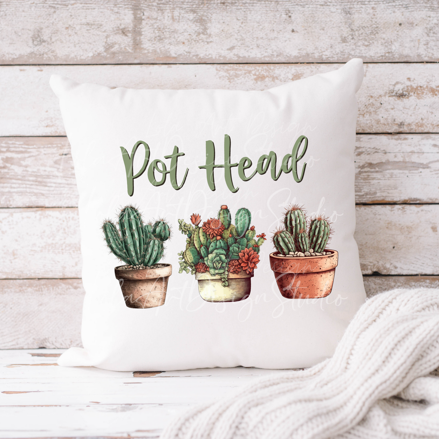 Pot head cactus PNG Sublimation Design For Tshirts