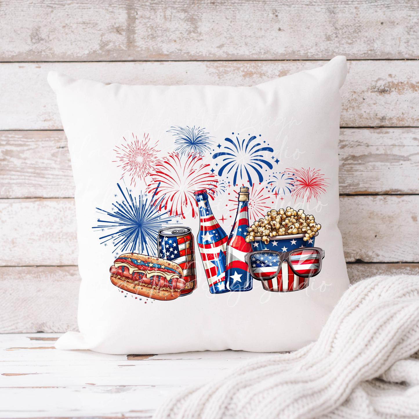 Patriotic Snacks and Food USA  4th Of July PNG Sublimation Design