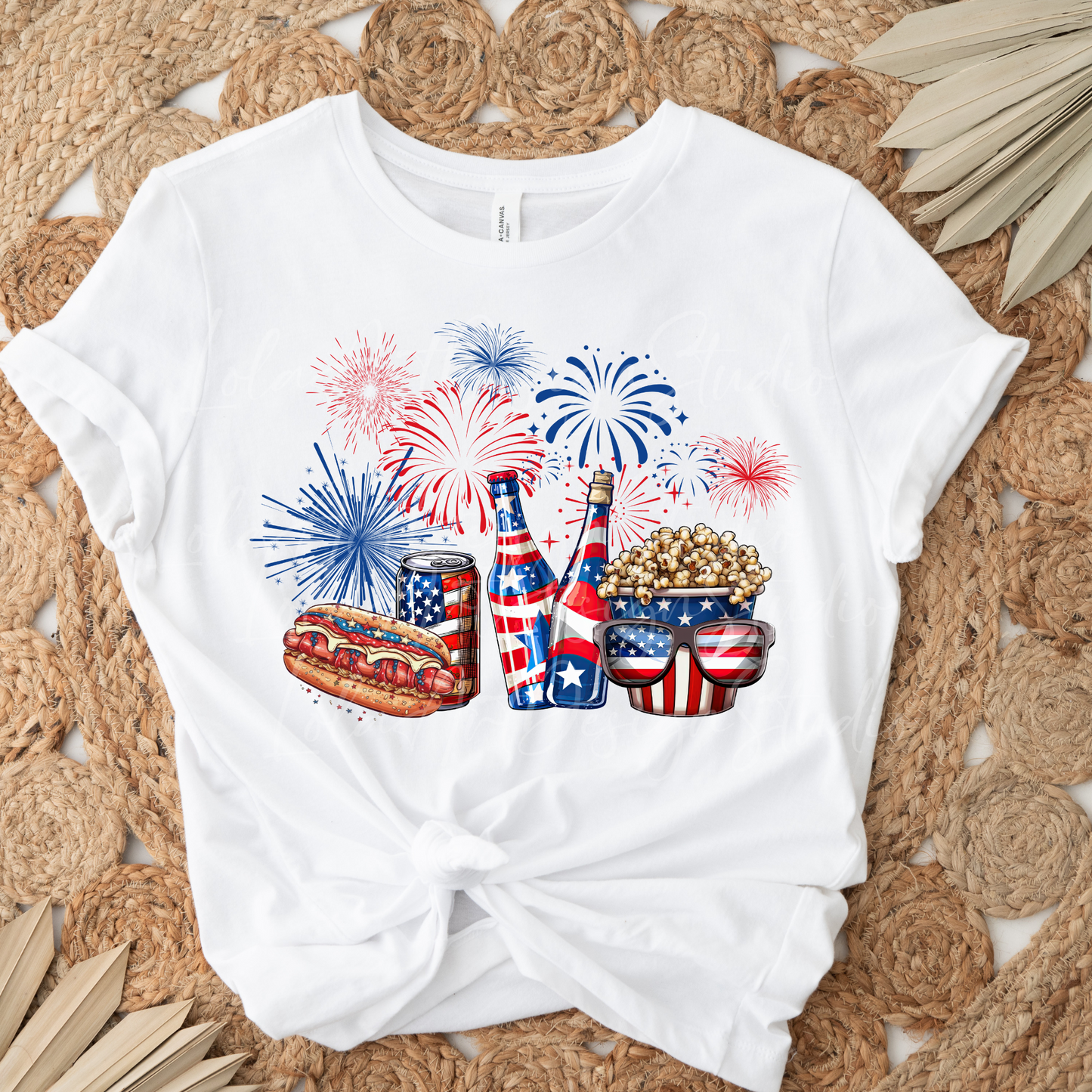 Patriotic Snacks and Food USA  4th Of July PNG Sublimation Design