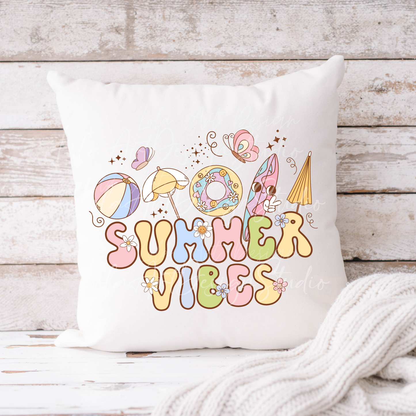 Summer Vibes PNG file for sublimation, Retro Groovy Pastel Summer Sublimation Png Download