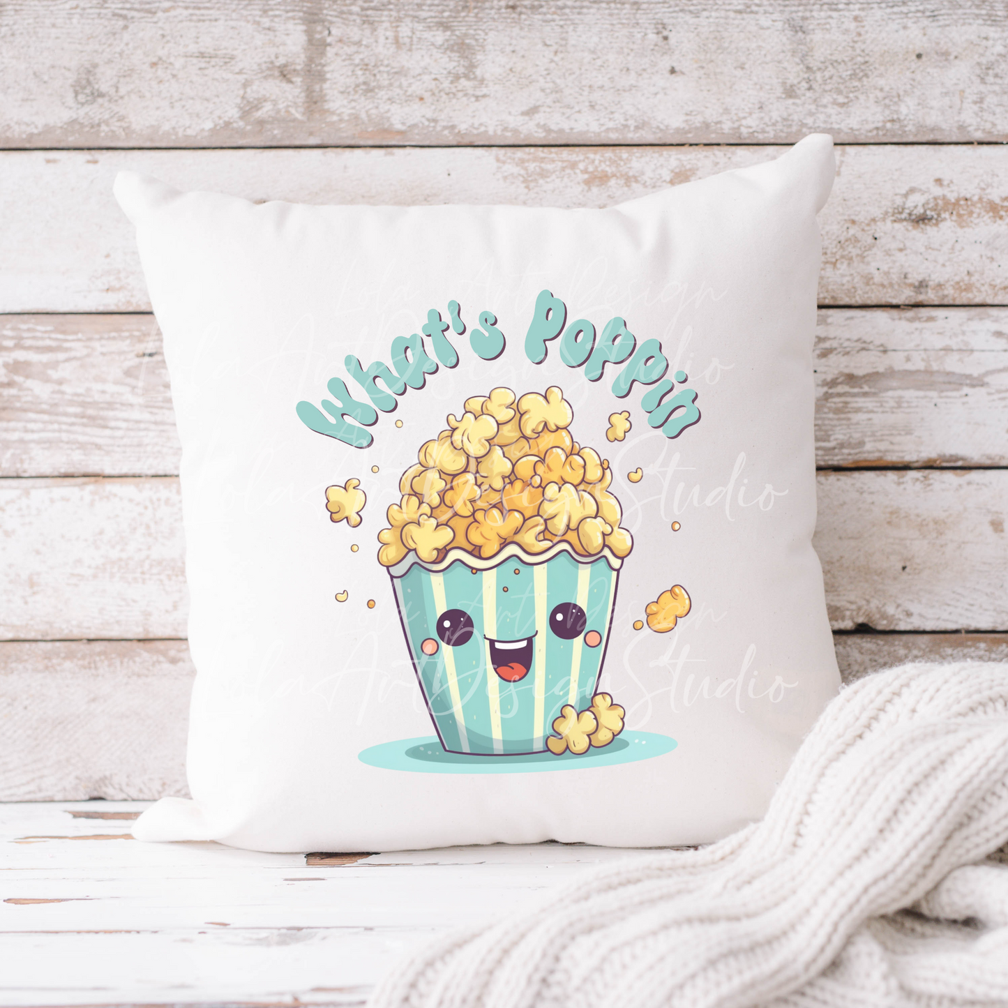 What's Poppin PNG file for sublimation, Retro Popcorn Kawaii Sublimation PNG