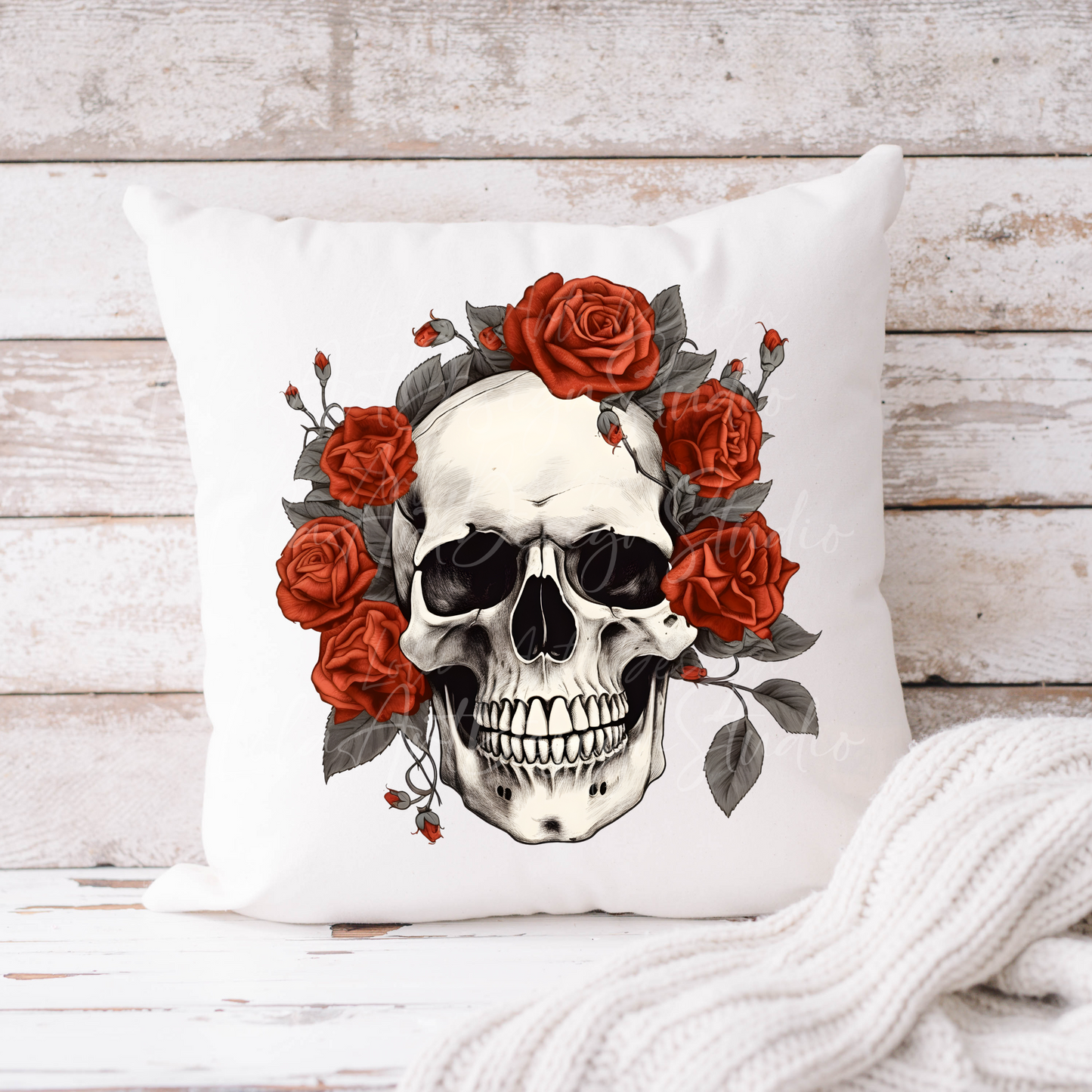 Red Roses Skull PNG Sublimation Design, Skull With Roses PNG, Floral Skull Sublimation design download,Skull T-shirt design, Skull Png