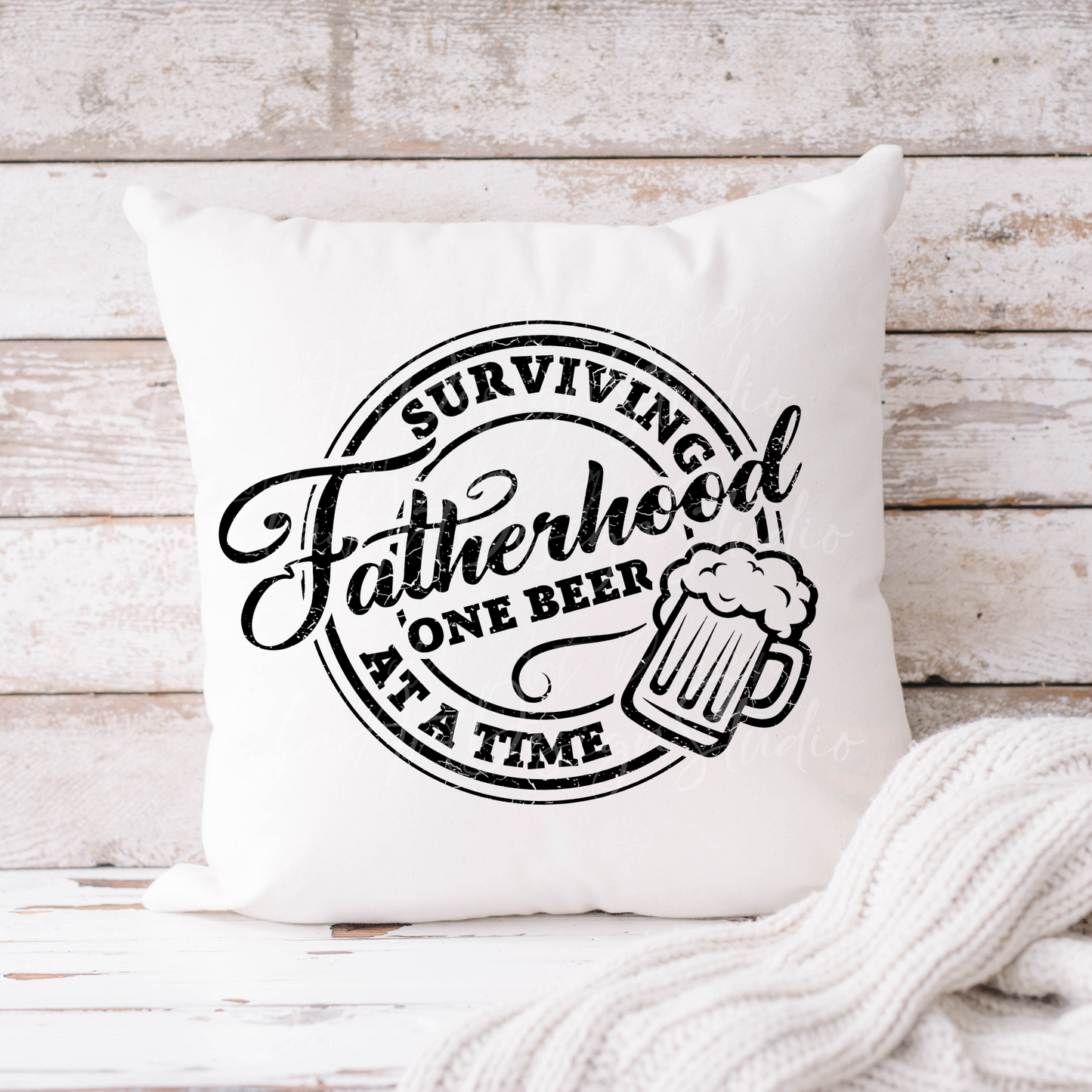 Funny Father's Day Svg and Png Sublimation Design Image, Surviving Fatherhood One Beer At A Time, Sarcastic Dad Svg & Png Files