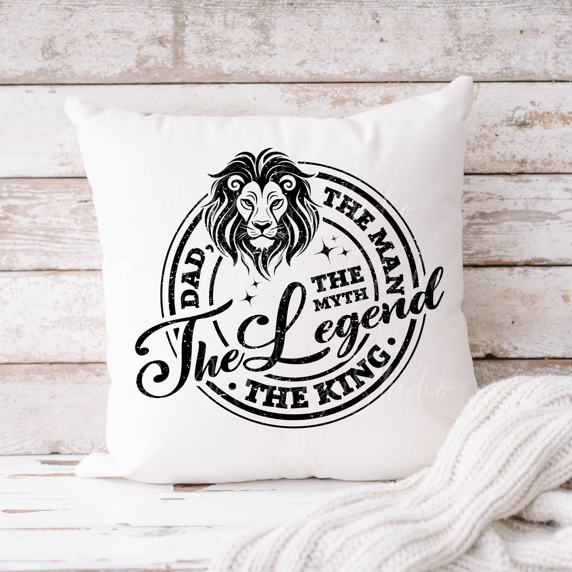 Father's Day Svg and Png Sublimation Design Image, Lion Dad The Man The Myth The Legend The King, Funny Sarcastic Dad Svg & Png Files