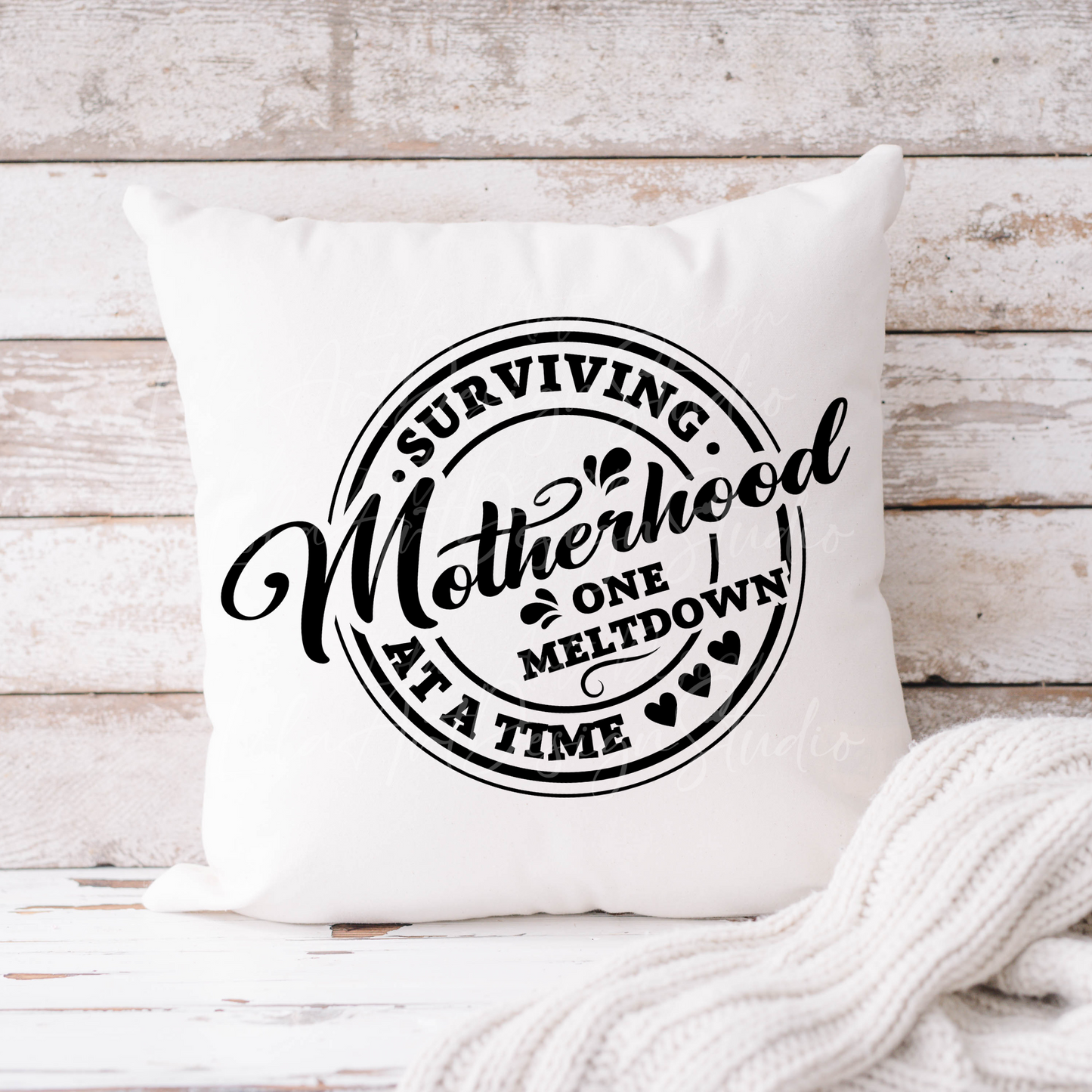 Funny Mother's Day Svg and Png Sublimation Design Image, Surviving Motherhood One Meltdown At A Time, Sarcastic Mom Svg & Png Files