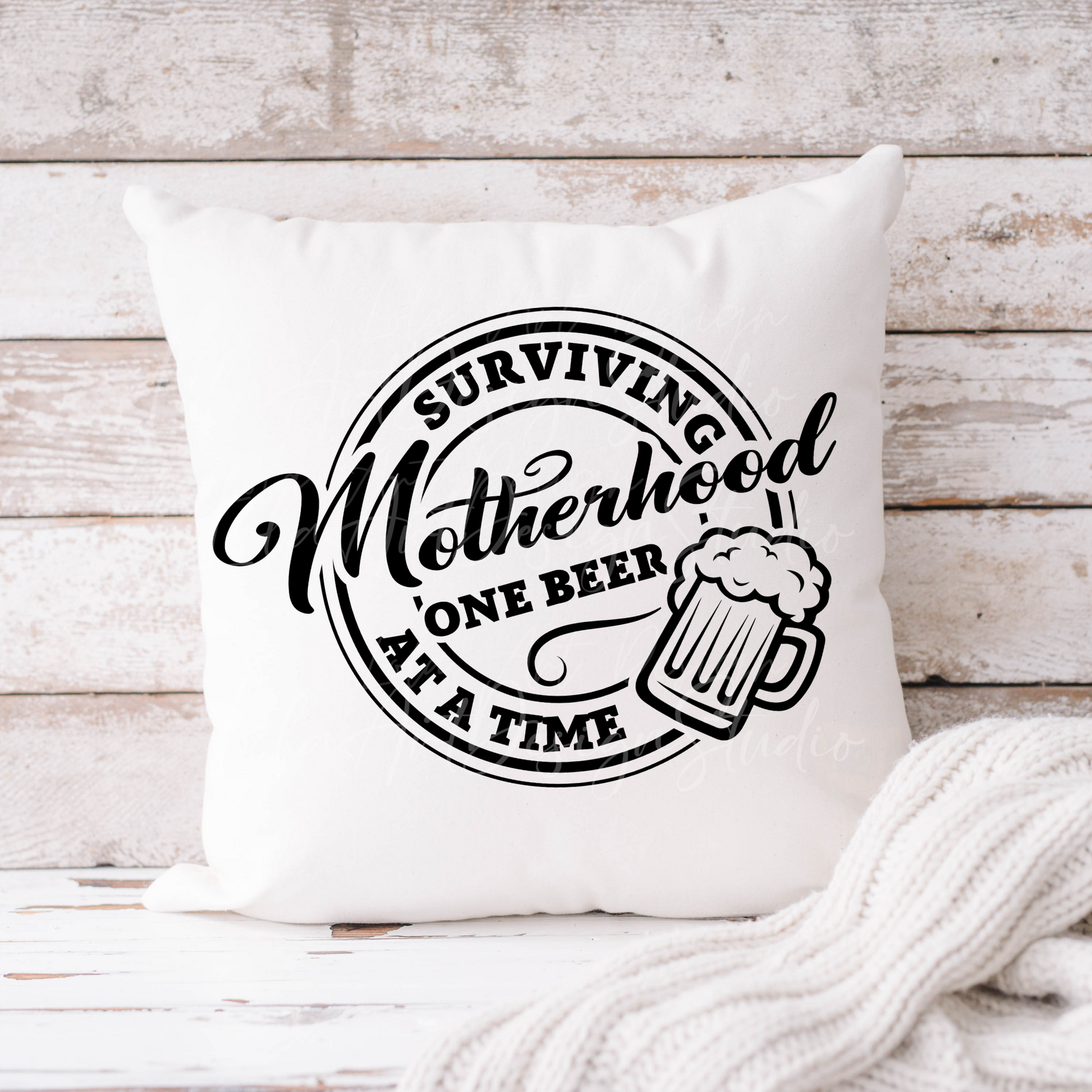 Funny Mother's Day Svg and Png Sublimation Design Image, Surviving Motherhood One Beer At A Time, Sarcastic Dad Svg & Png Files