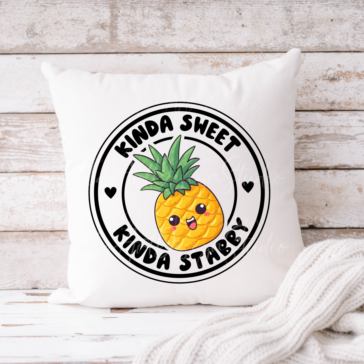 Funny Pineapple PNG file for sublimation and printing, Sweet Pineapple Png, Kinda Sweet Kinda Stabby png , Sarcastic Sublimation Design