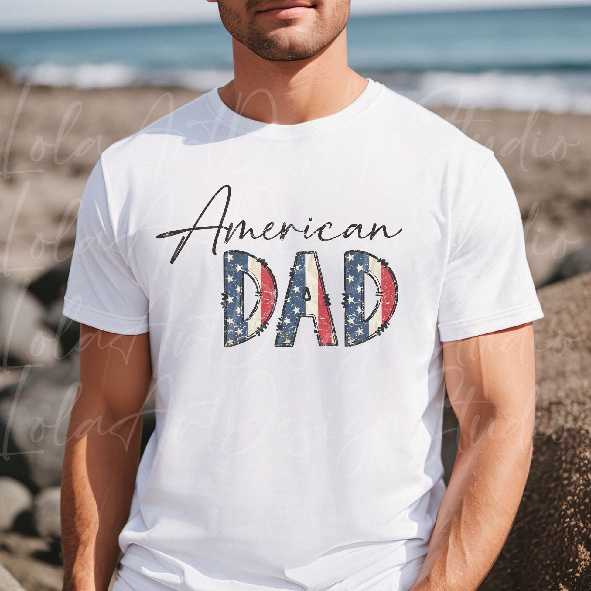 Retro American Dad PNG Sublimation, Patriotic Dad Shirt Design Png, 4th of July Png sublimation, Independence Day png, Fathers day Png