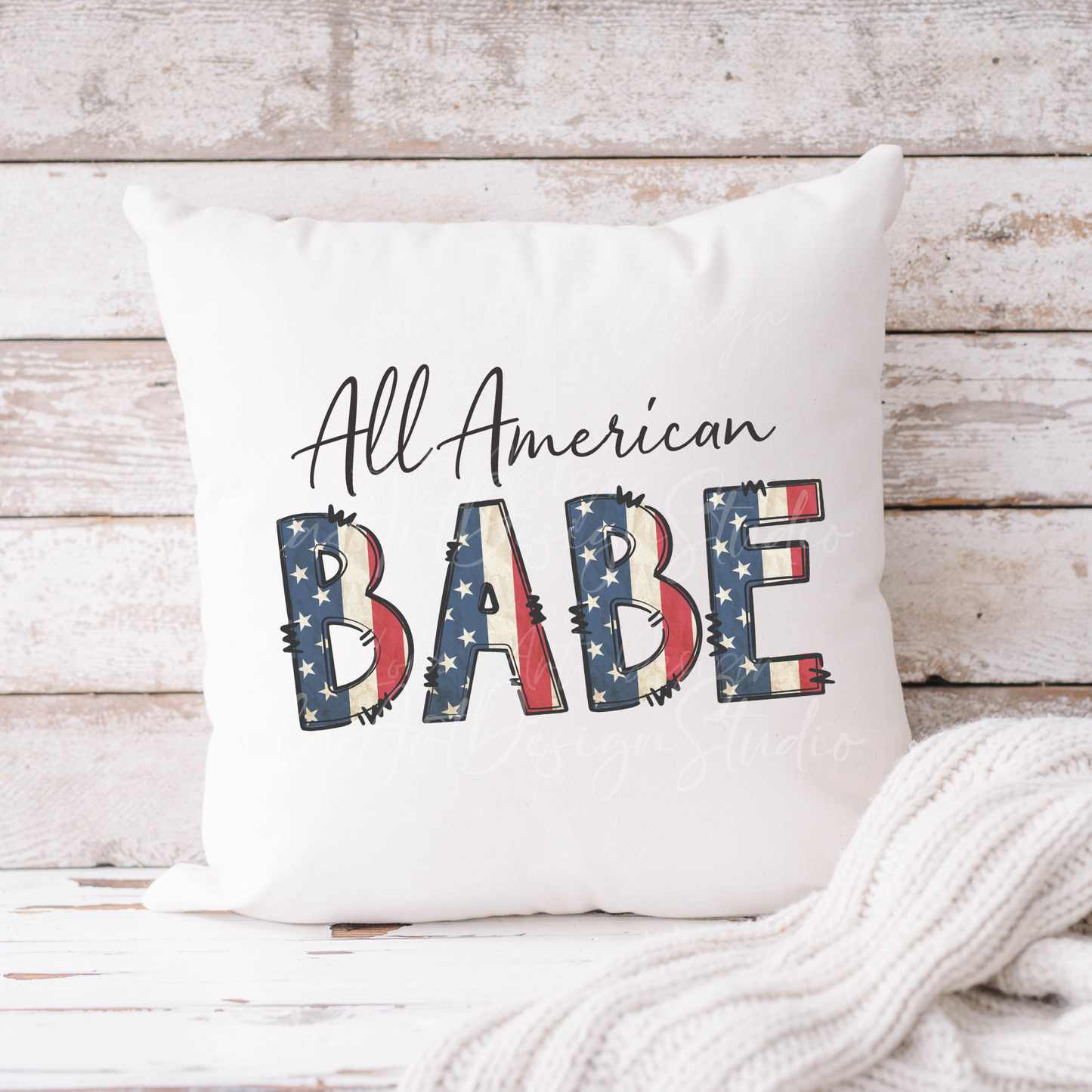 All American Babe PNG Sublimation Design, Retro Patriotic Woman TShirt Design