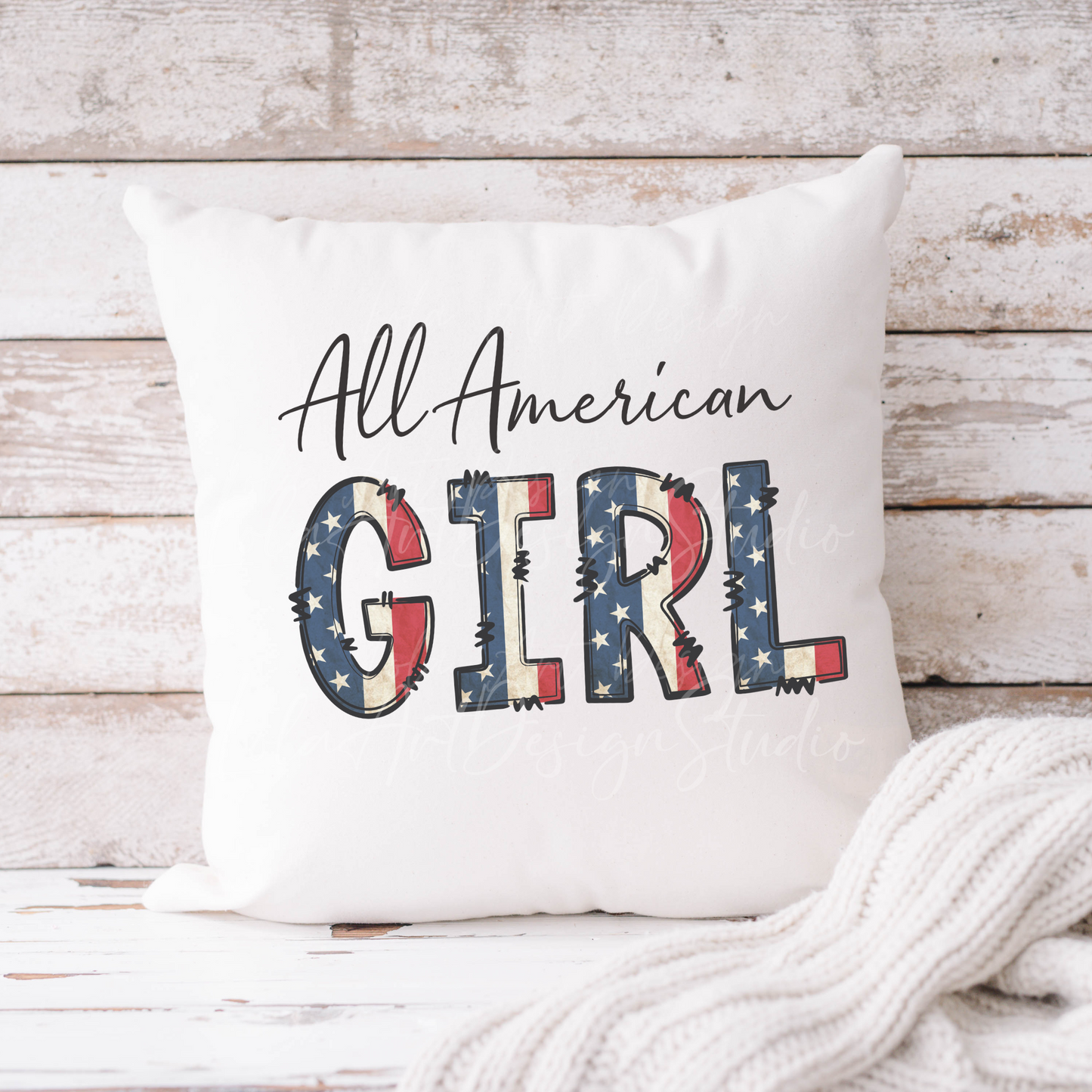 All American Girl PNG Sublimation Design, Retro Patriotic Girl TShirt Design Instant Download