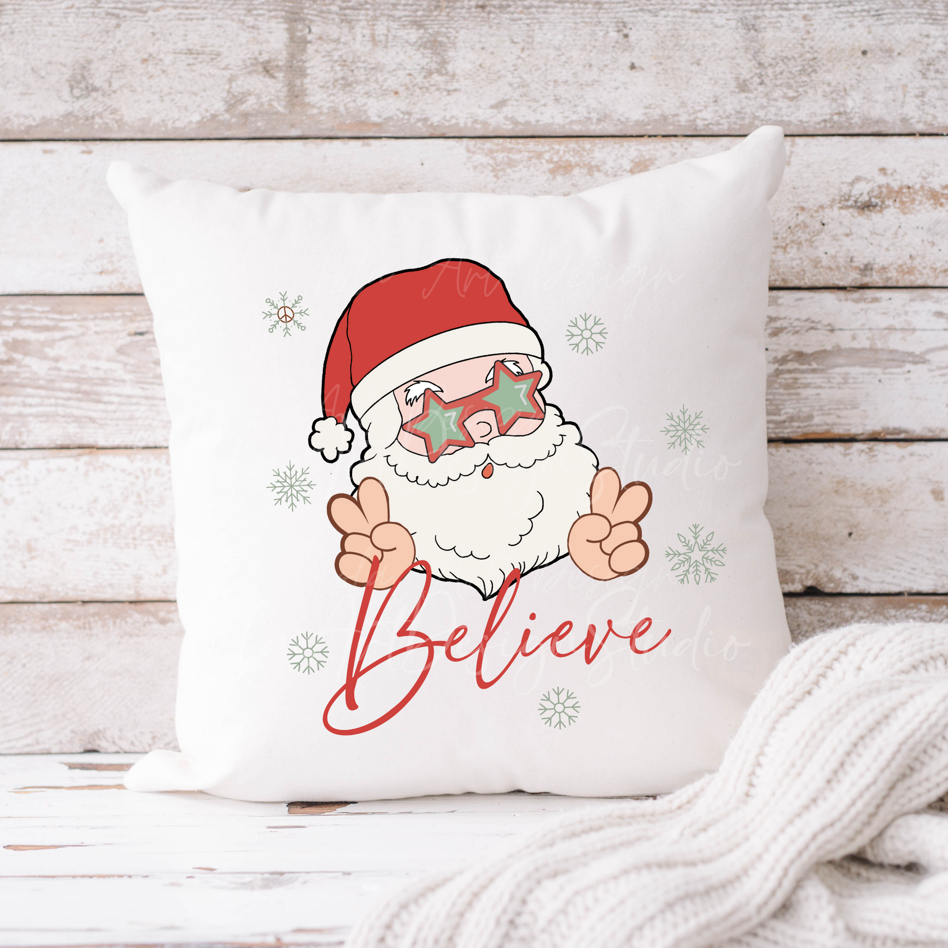 Retro Grunge Hippie Santa Believe Christmas Png Sublimation Design, Santa Claus Christmas Png, Digital Download