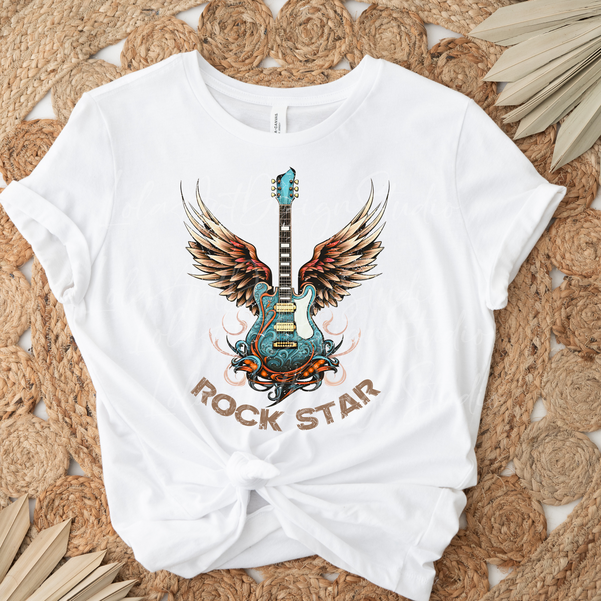 Rock Star Guitar With WIngs PNG sublimation design download, Grunge Tshirt Design, Distressed Music Lover Electric Guitar, Digital Download