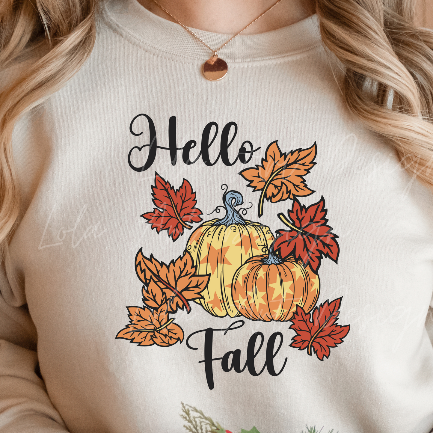 Hello Fall Pumpkin Png Sublimation Design