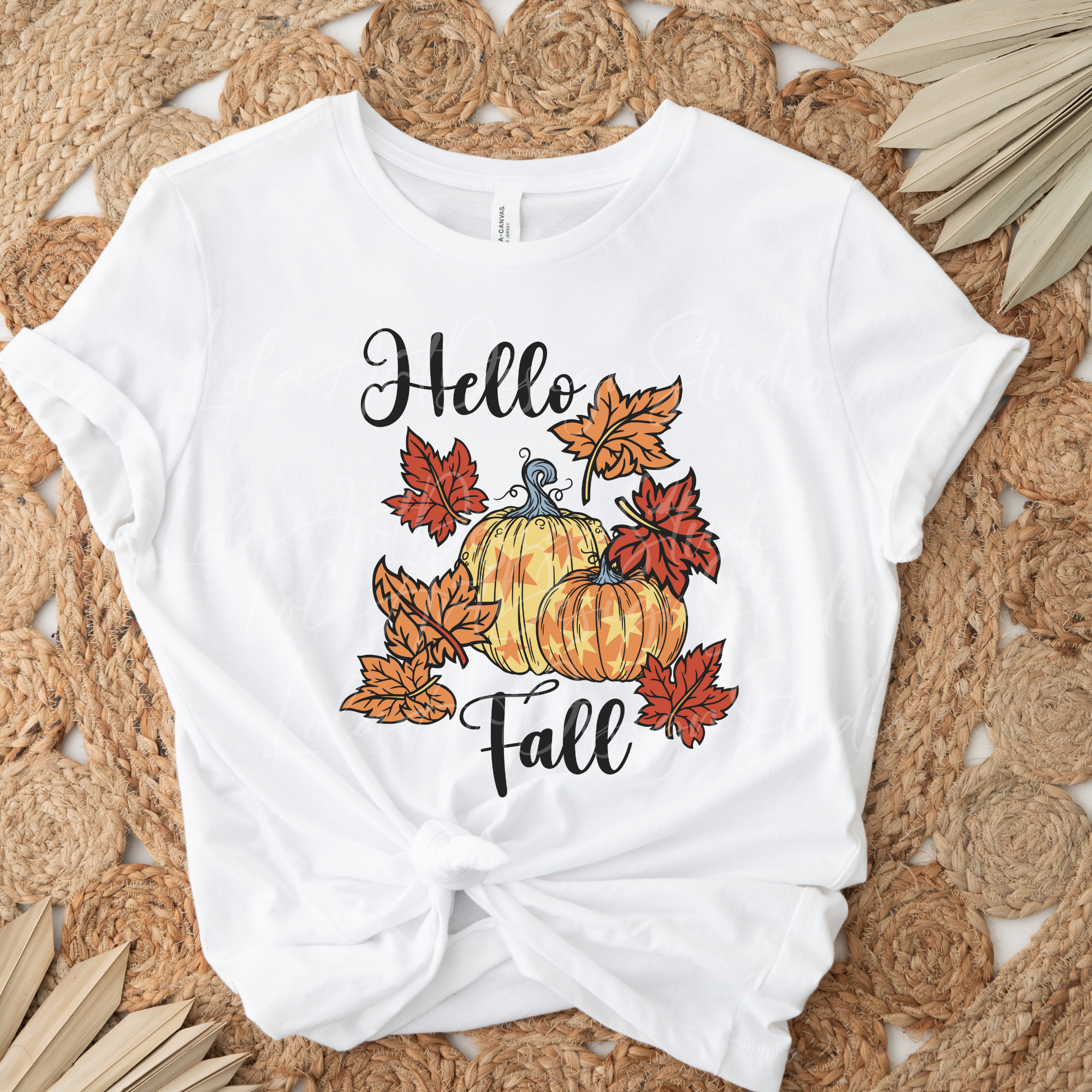 Hello Fall Pumpkin Png Sublimation Design