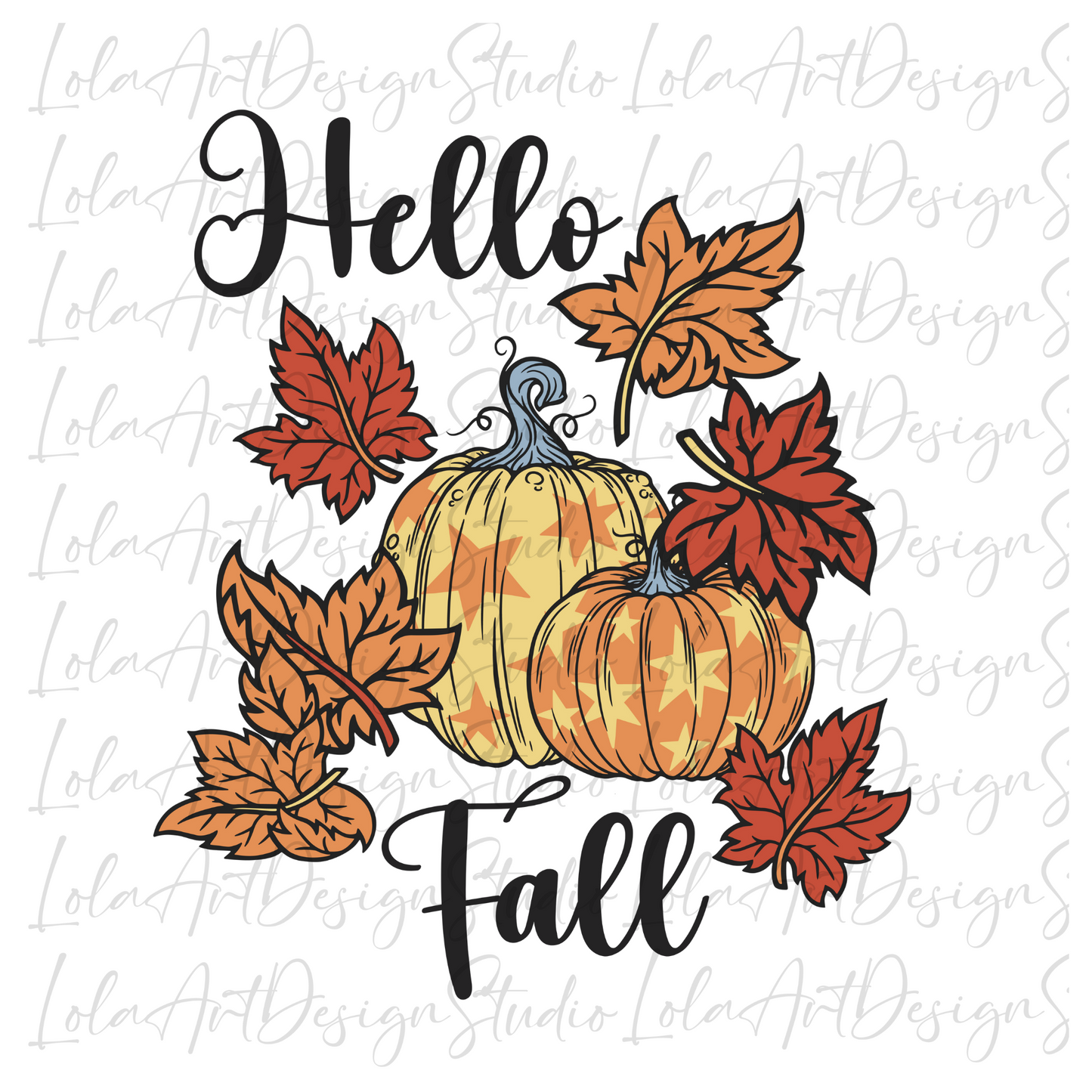 Hello Fall Pumpkin Png Sublimation Design