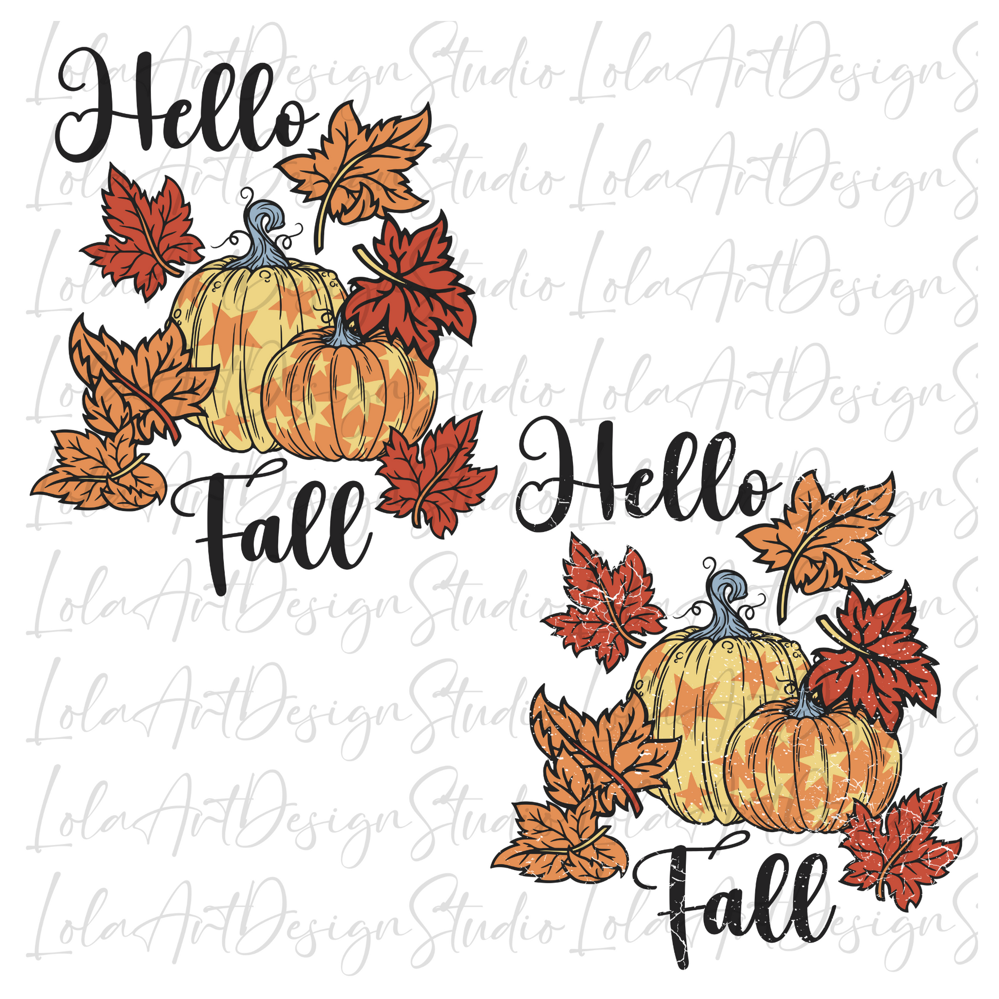 Hello Fall Pumpkin Png Sublimation Design