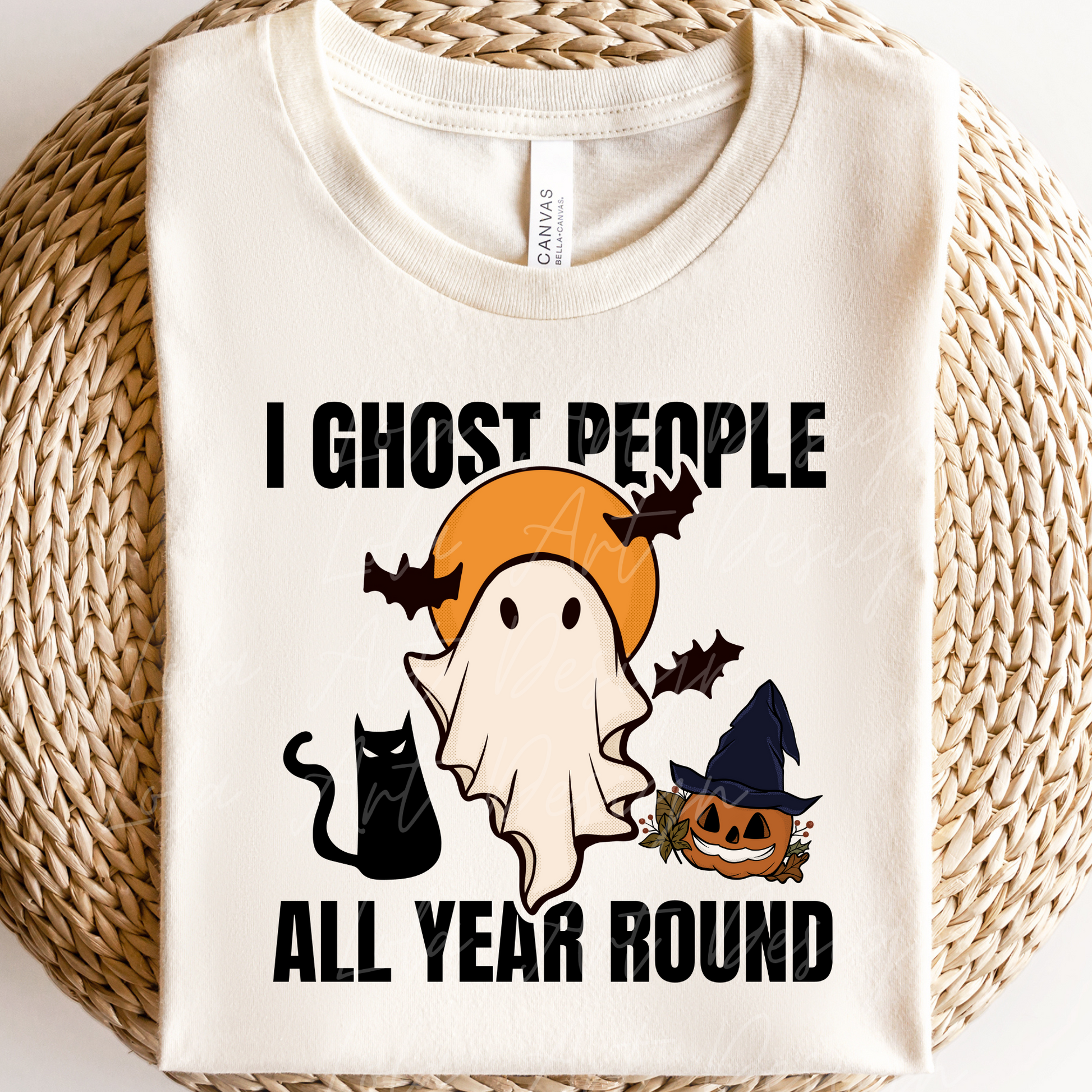 I Ghost People All Year Round Png Sublimation Design, Funny Sarcastic Halloween Ghost, Distressed Design FIle, Instant Download