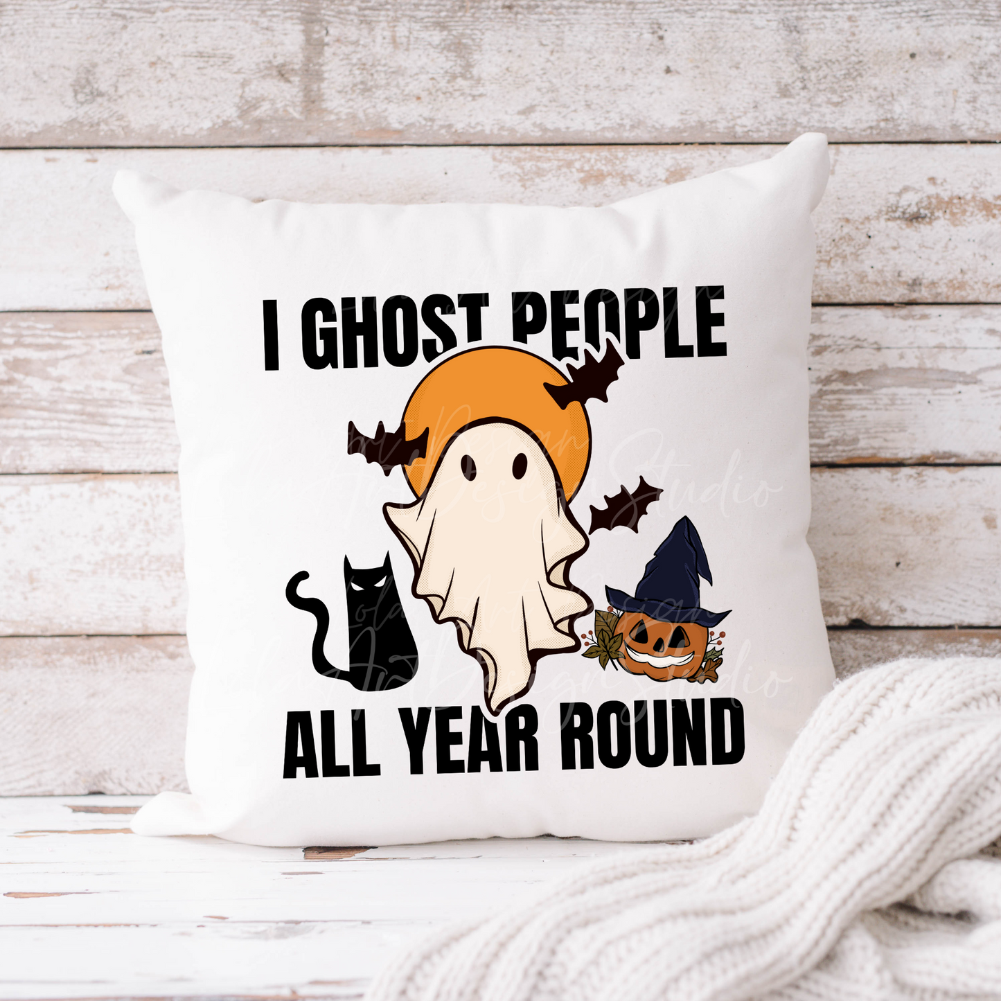 I Ghost People All Year Round Png Sublimation Design, Funny Sarcastic Halloween Ghost, Distressed Design FIle, Instant Download