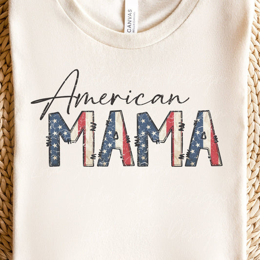 American Mama PNG Sublimation Design, 4th of July Png Patriotic Mama Mini Shirt Design Png