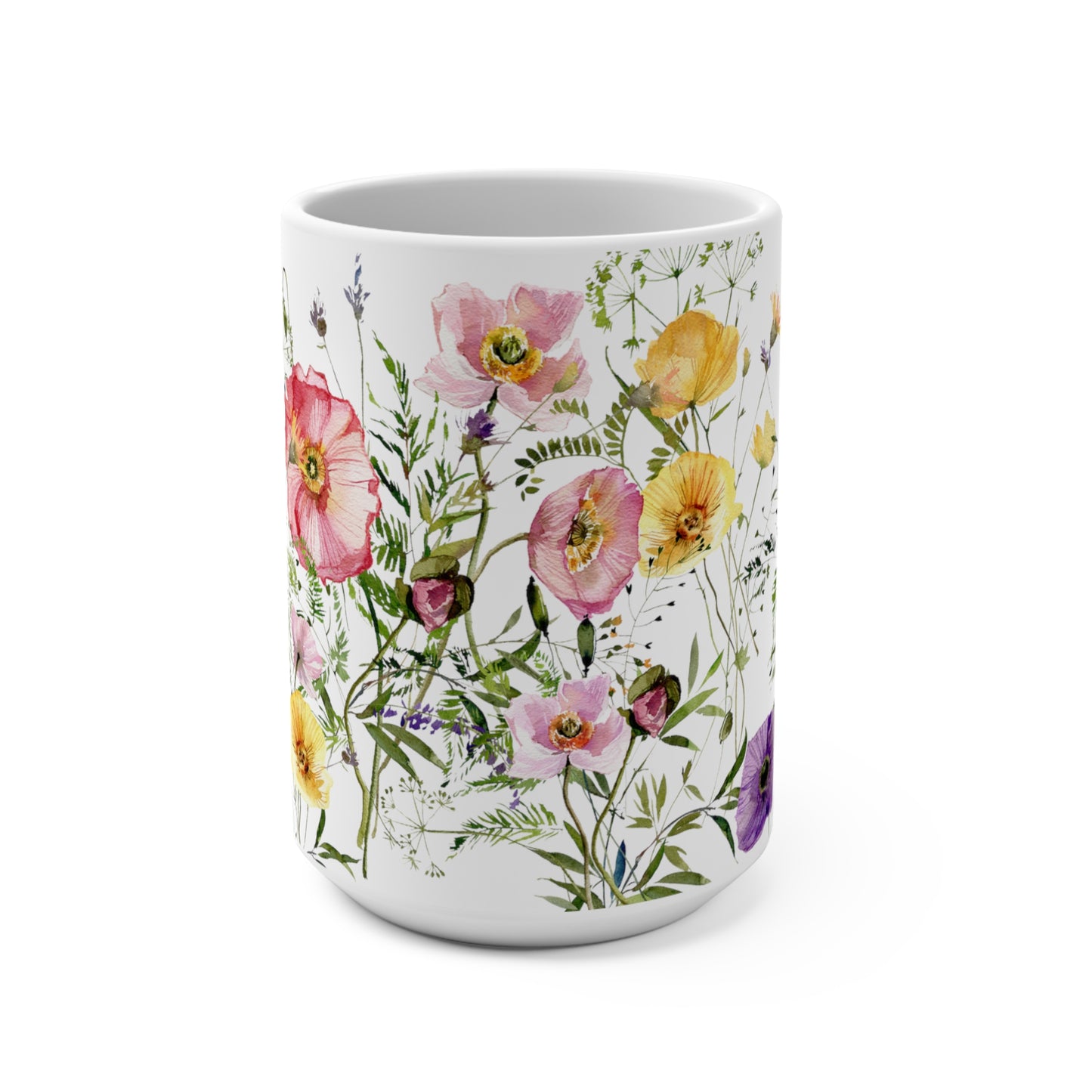 Watercolor Colorful Floral Ceramic Coffee Mug