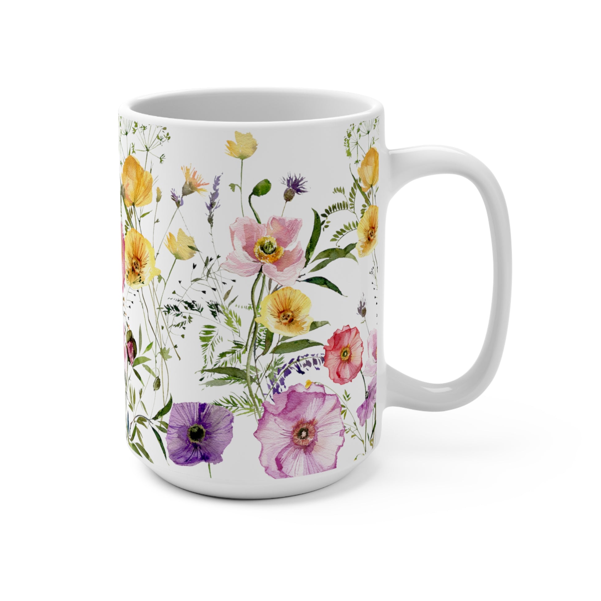 Watercolor Colorful Floral Ceramic Coffee Mug