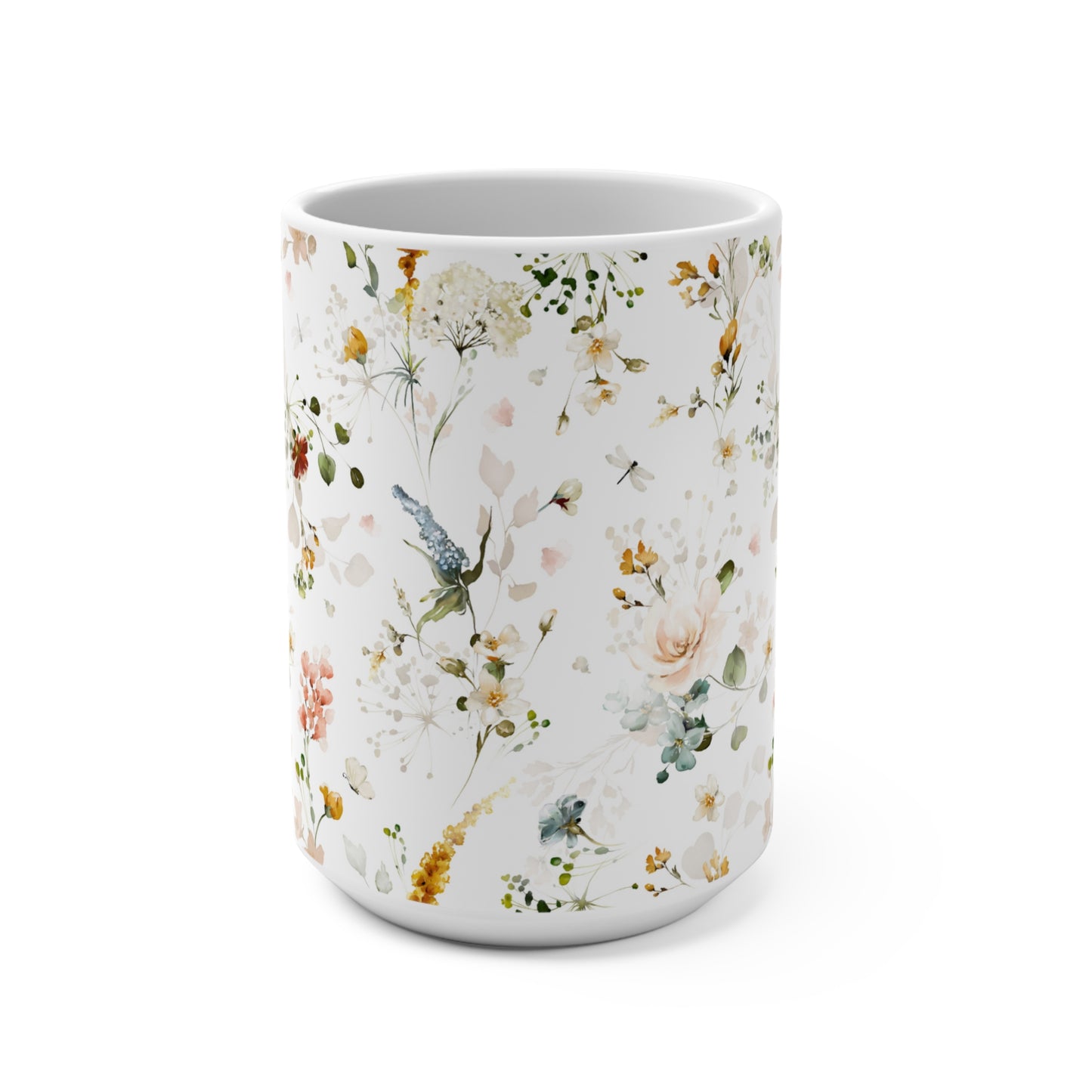 Watercolor Fall colors Flowers Ceramic Coffee Mug