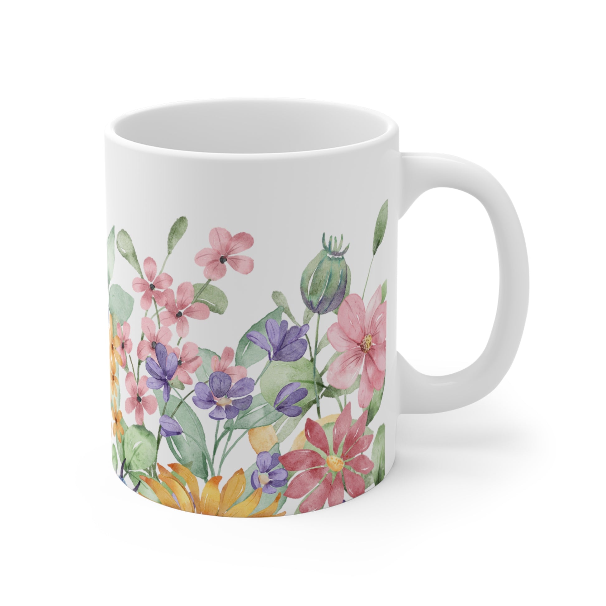 Watercolor Pastel Roses Ceramic Coffee Mug