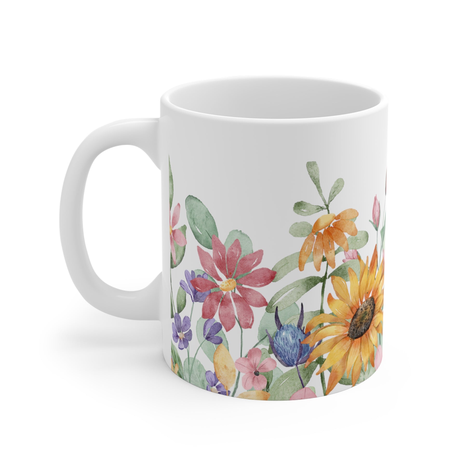 Watercolor Pastel Roses Ceramic Coffee Mug