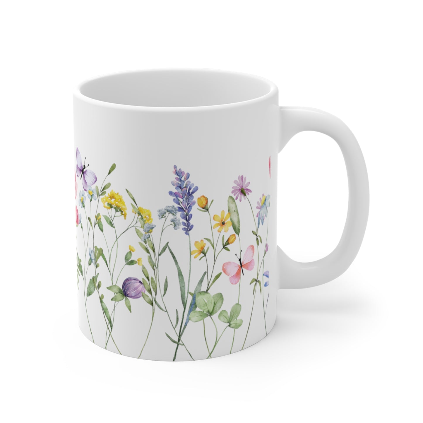 Watercolor Pastel Floral Ceramic Coffee Mug