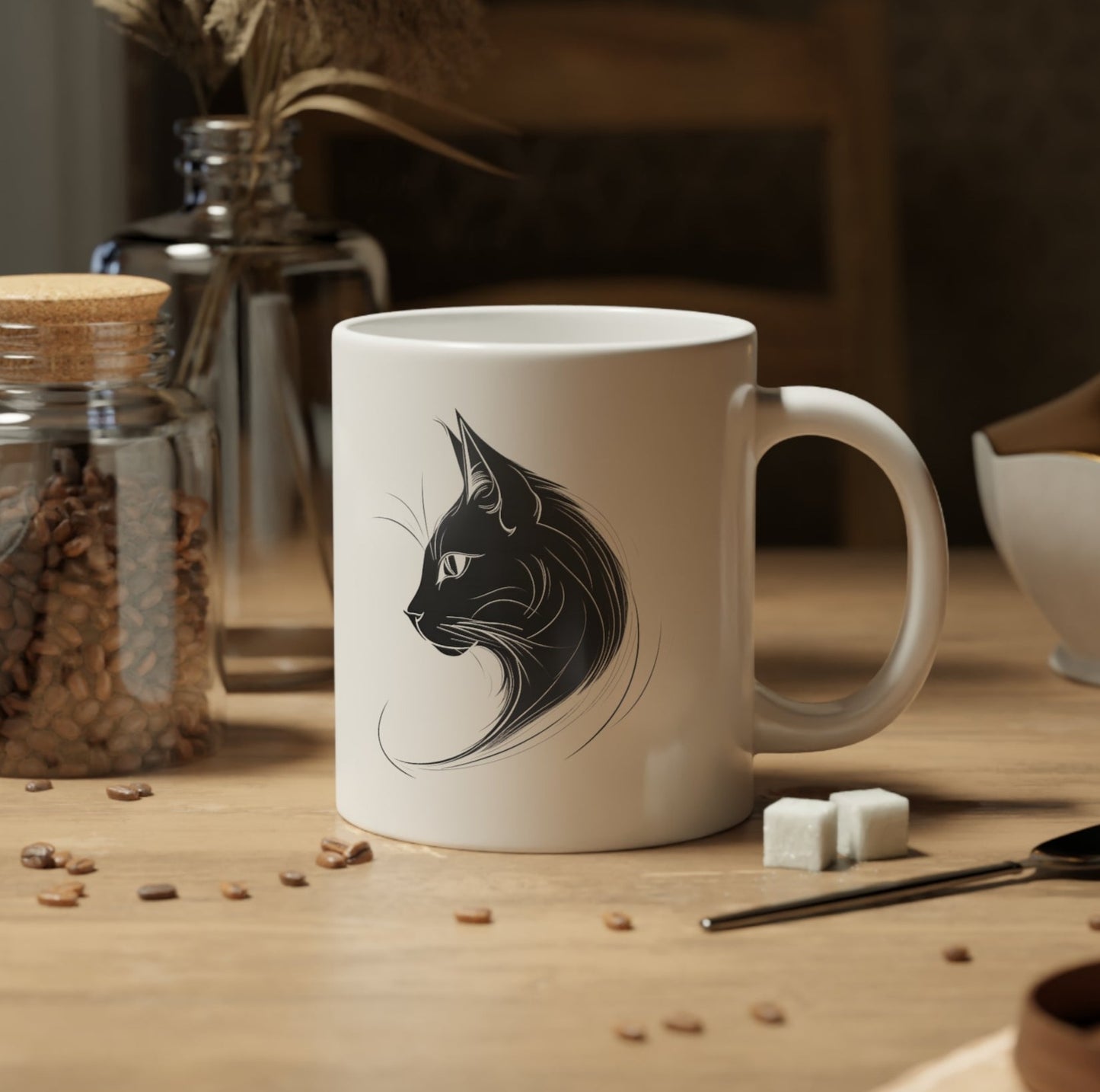 Black Cat Ceramic Coffee Mug