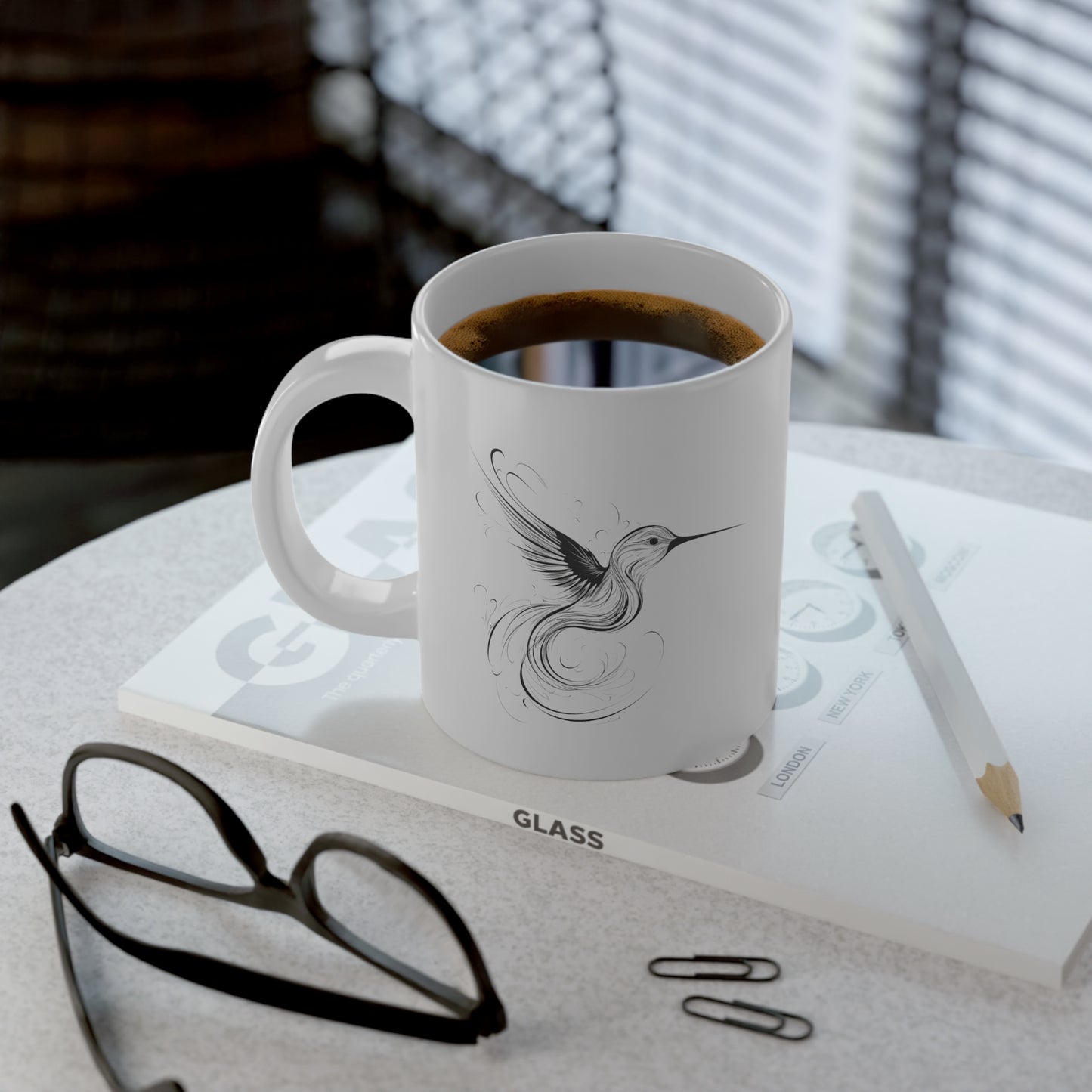 HummingBird Abstract Ceramic Coffee Mug