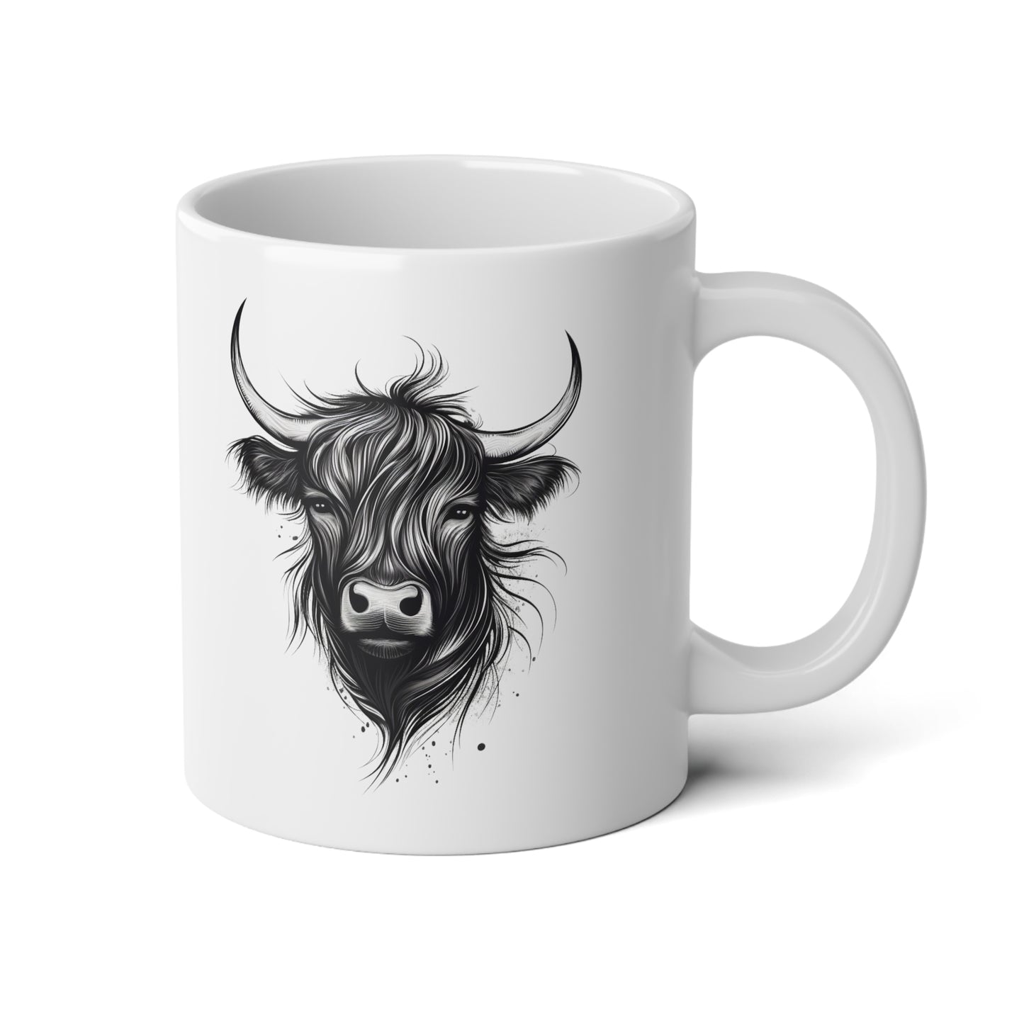 Highland Cow Coffee Mug, Black Highland Cow Jumbo Mug, 20 oz Big Coffee Mug, Mug Gift for Animal lover, Highland Cow Mug