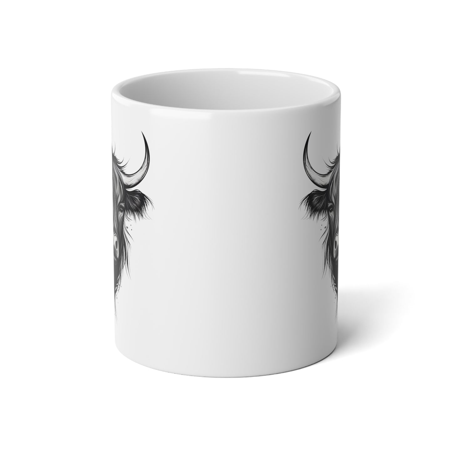 Highland Cow Coffee Mug, Black Highland Cow Jumbo Mug, 20 oz Big Coffee Mug, Mug Gift for Animal lover, Highland Cow Mug