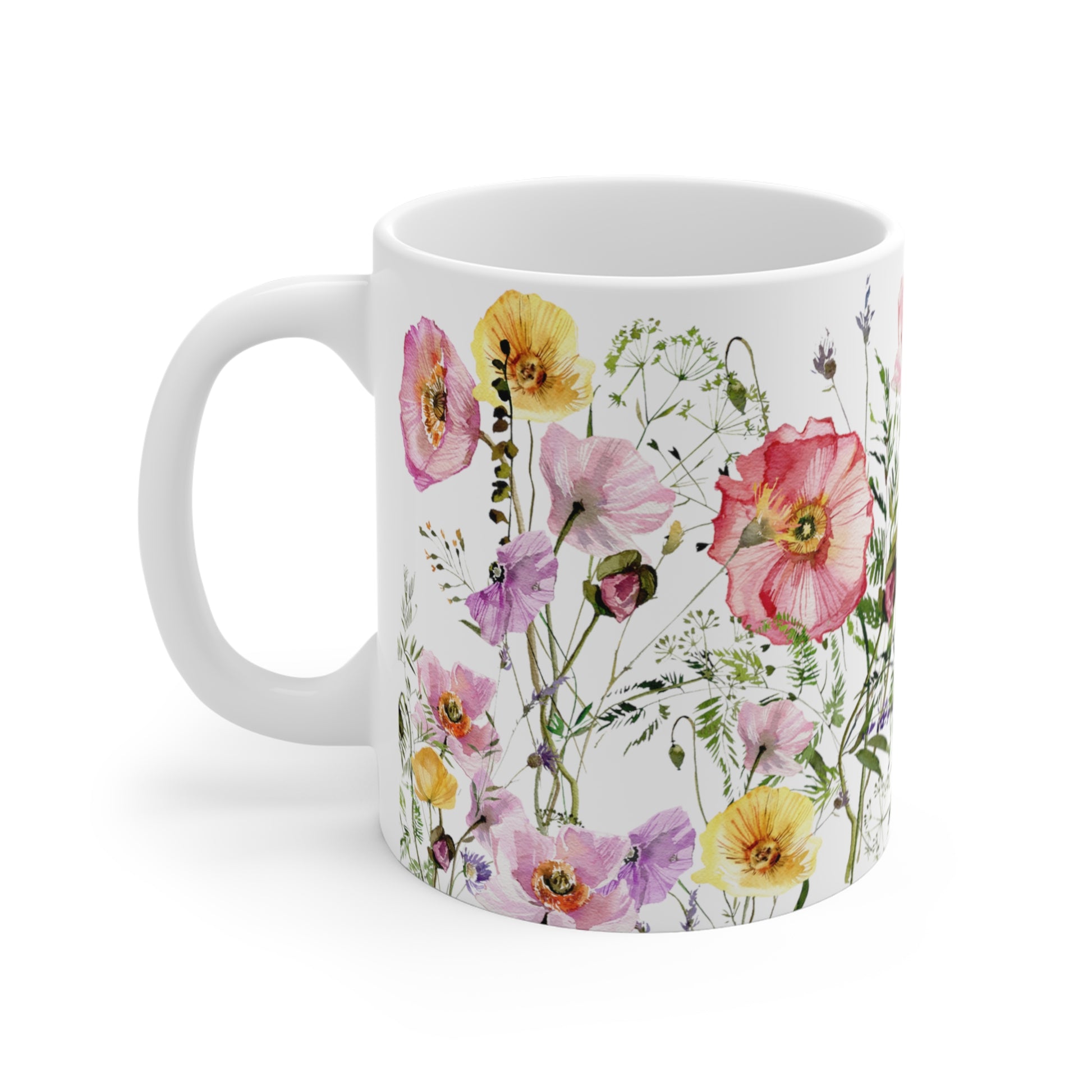 Watercolor Colorful Floral Ceramic Coffee Mug