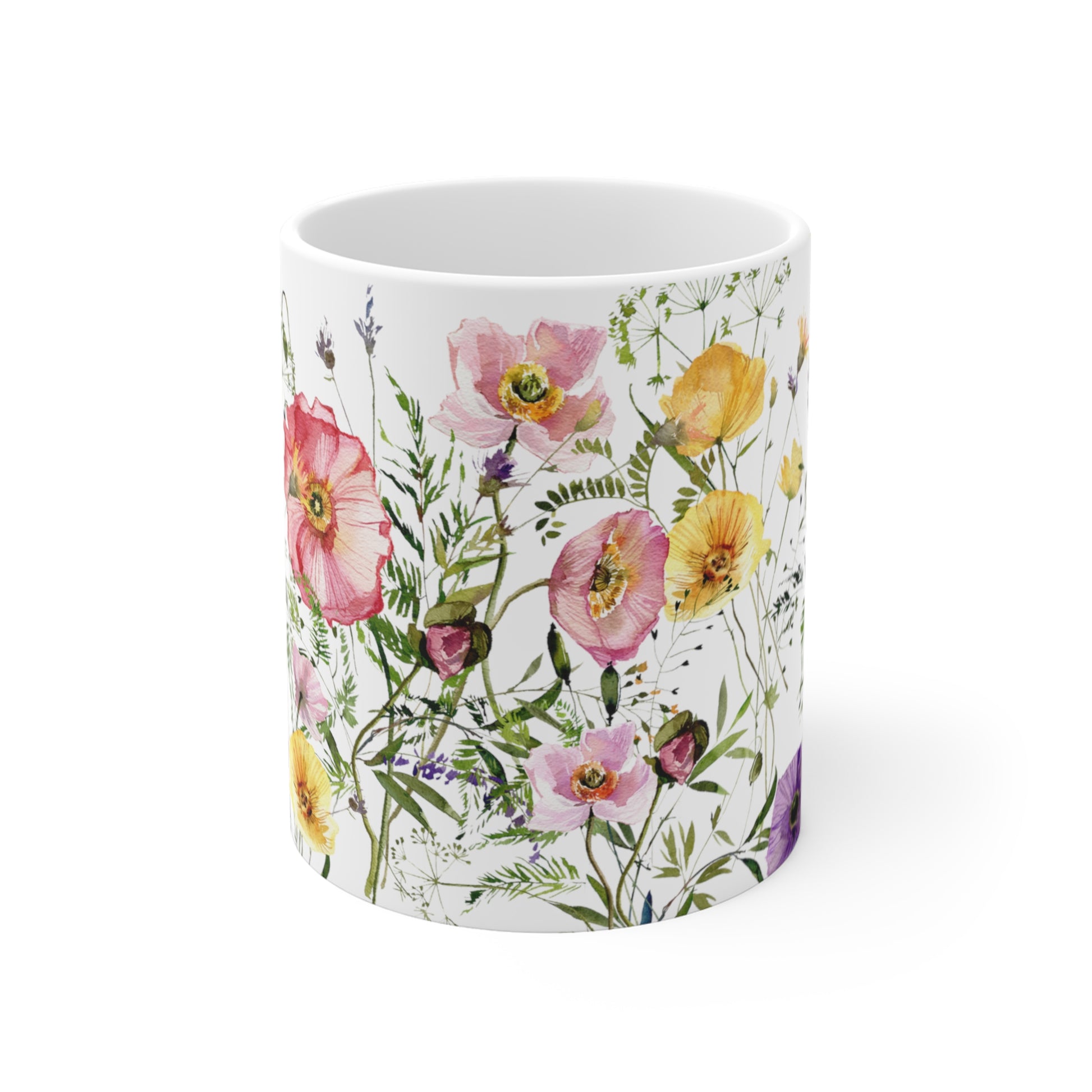 Watercolor Colorful Floral Ceramic Coffee Mug