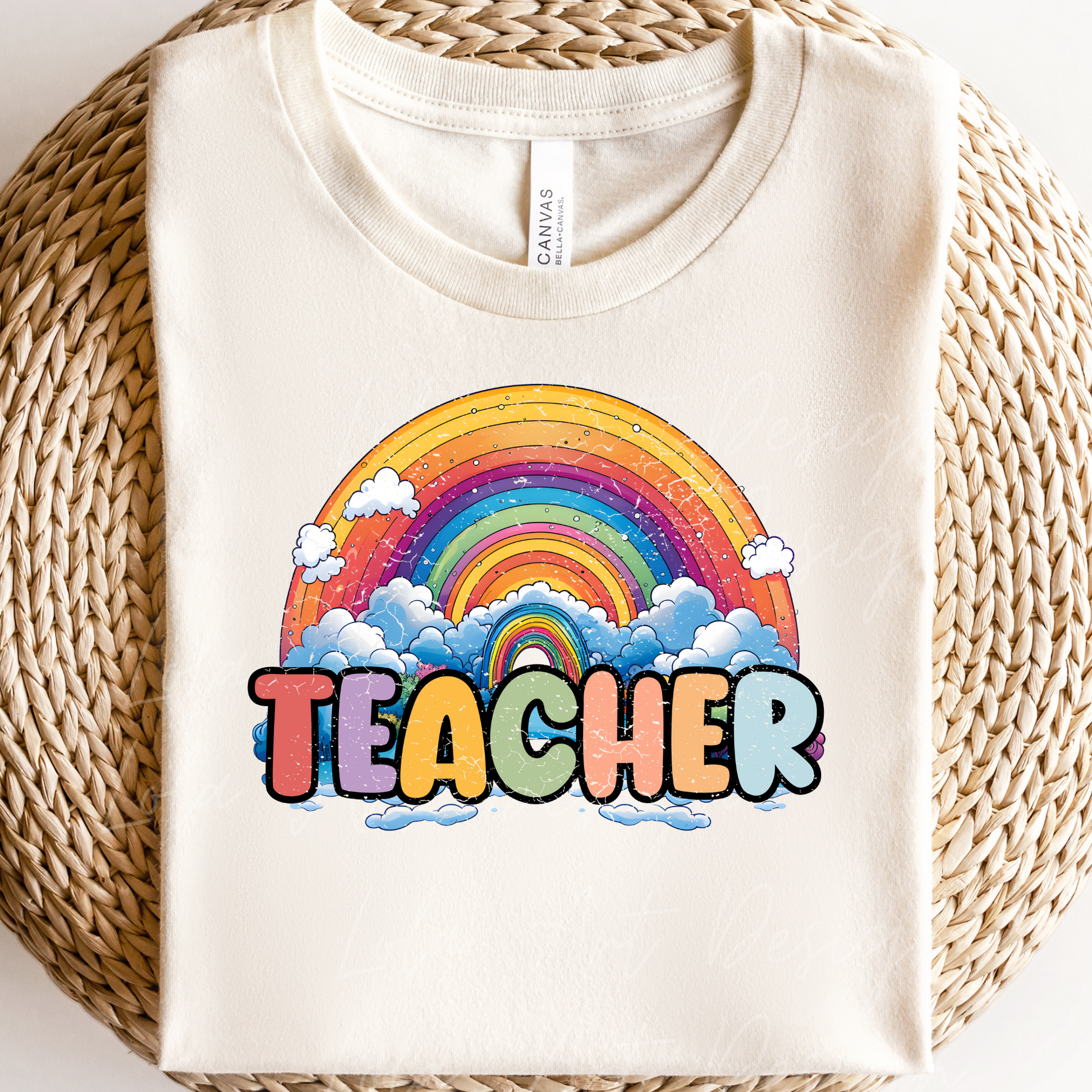 Rainbow Teacher PNG Sublimation Design, Retro Colorful Teacher Shirt Design Png, Teacher Gift ,School Teacher sublimation, Digital Download