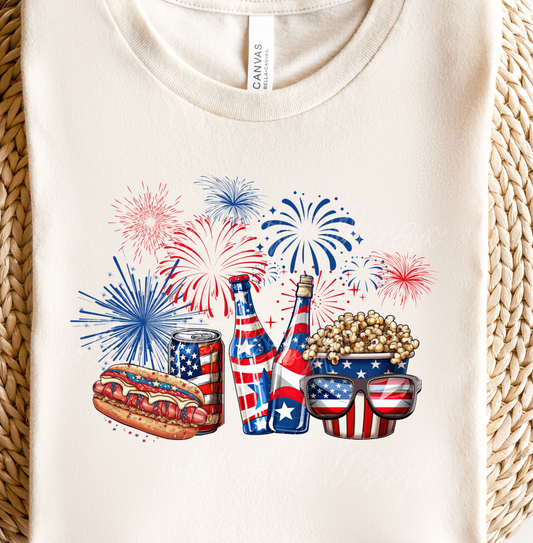 4th Of July PNG Sublimation, Patriotic Snacks and Food USA Shirt Design Png